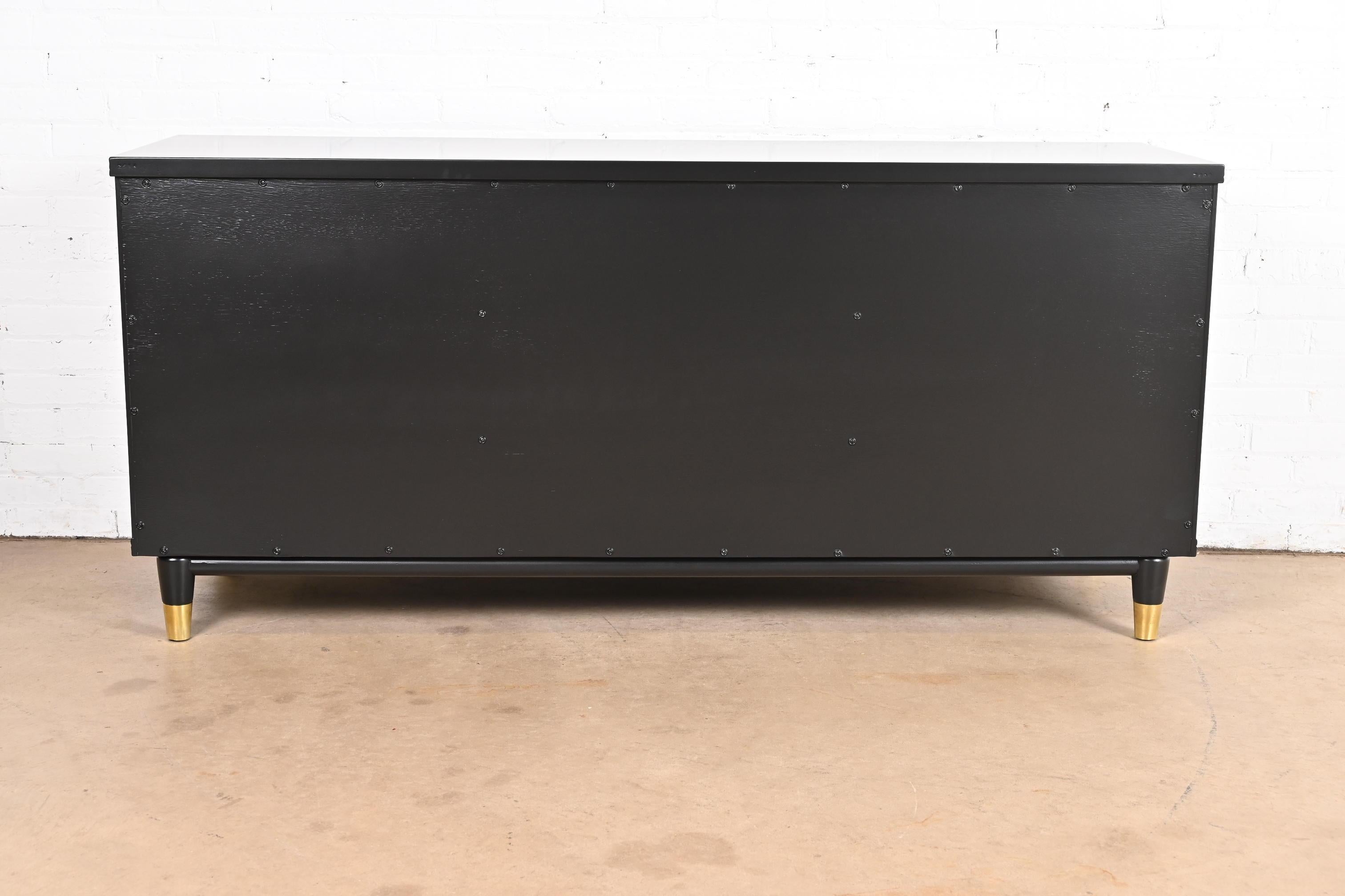 John Widdicomb Mid-Century Modern Hollywood Regency Black Lacquered Dresser 7