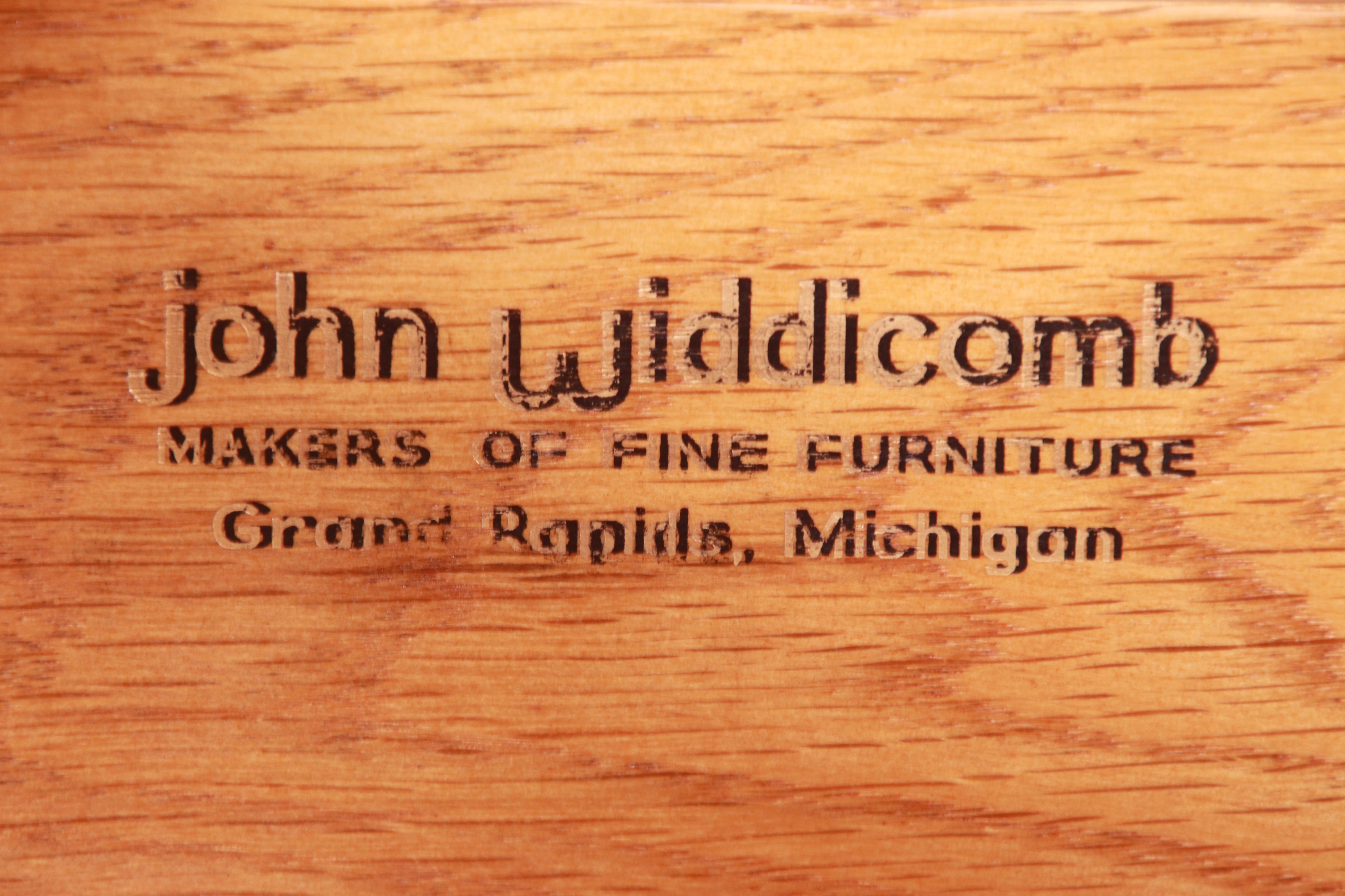 John Widdicomb Mid-Century Modern Hollywood Regency Walnut Dresser, Refinished 9