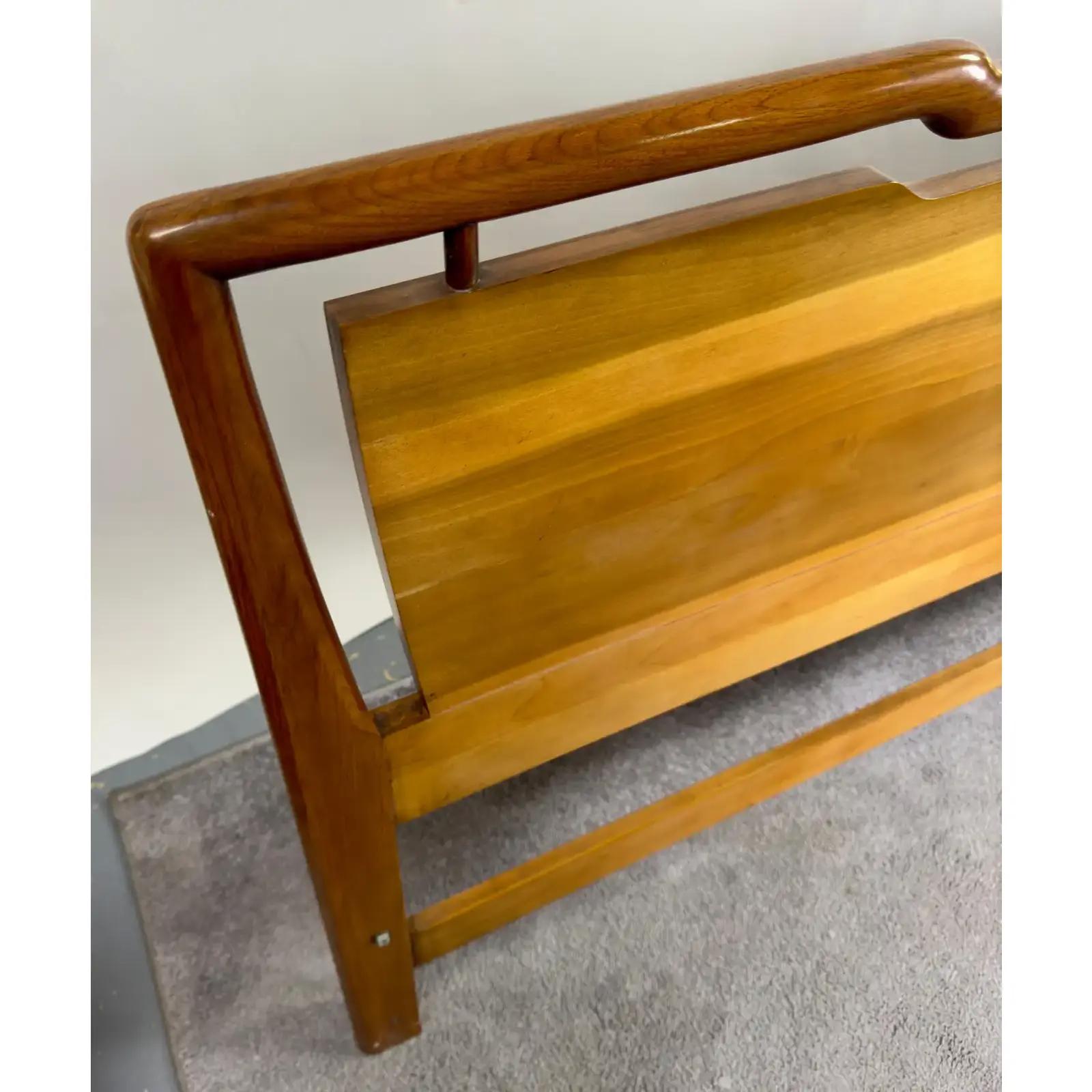 John Widdicomb Mid Century Modern King Size Walnut and Brass Headboard For Sale 2