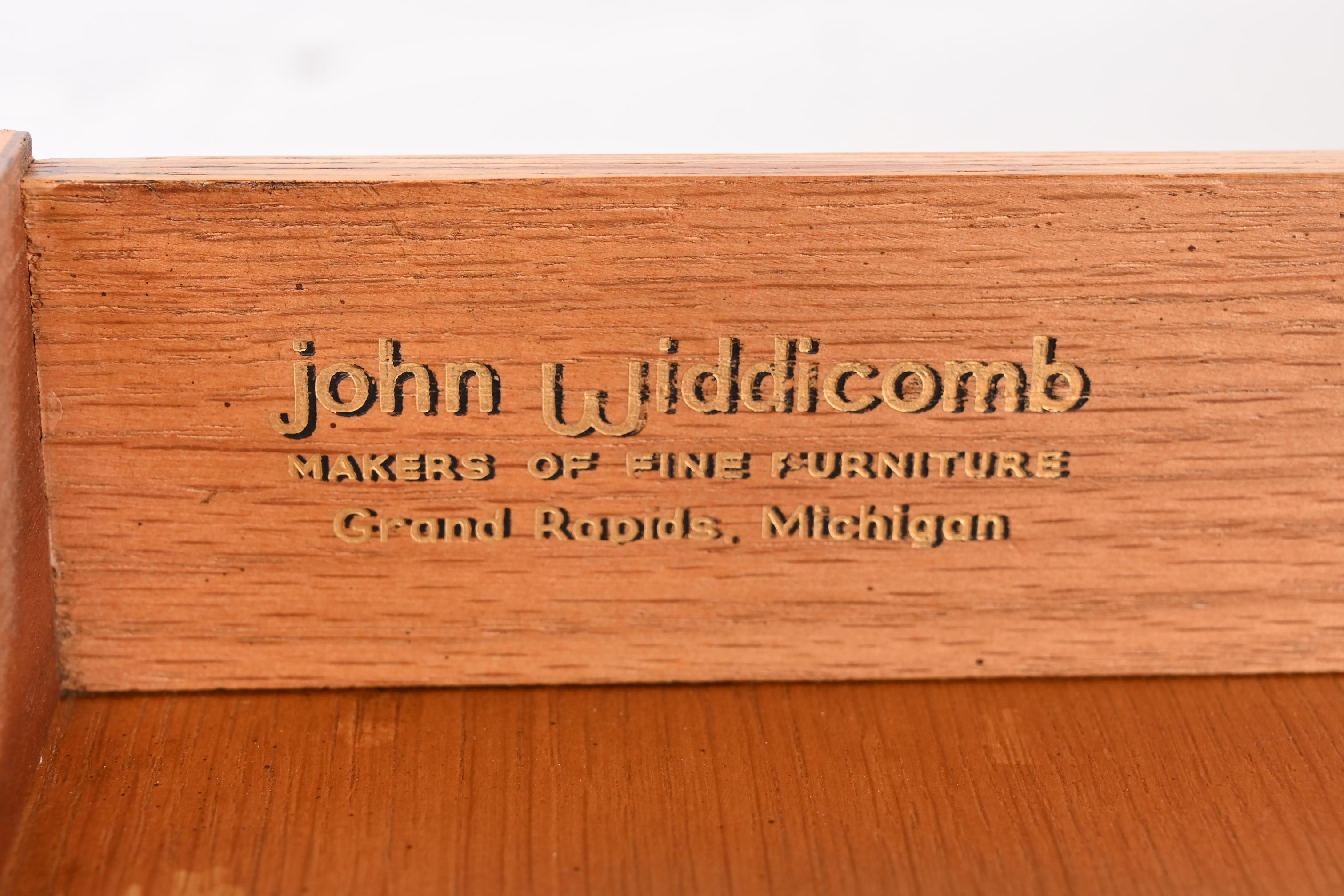 John Widdicomb Mid-Century Modern Mahogany Dresser or Credenza, Newly Refinished 9