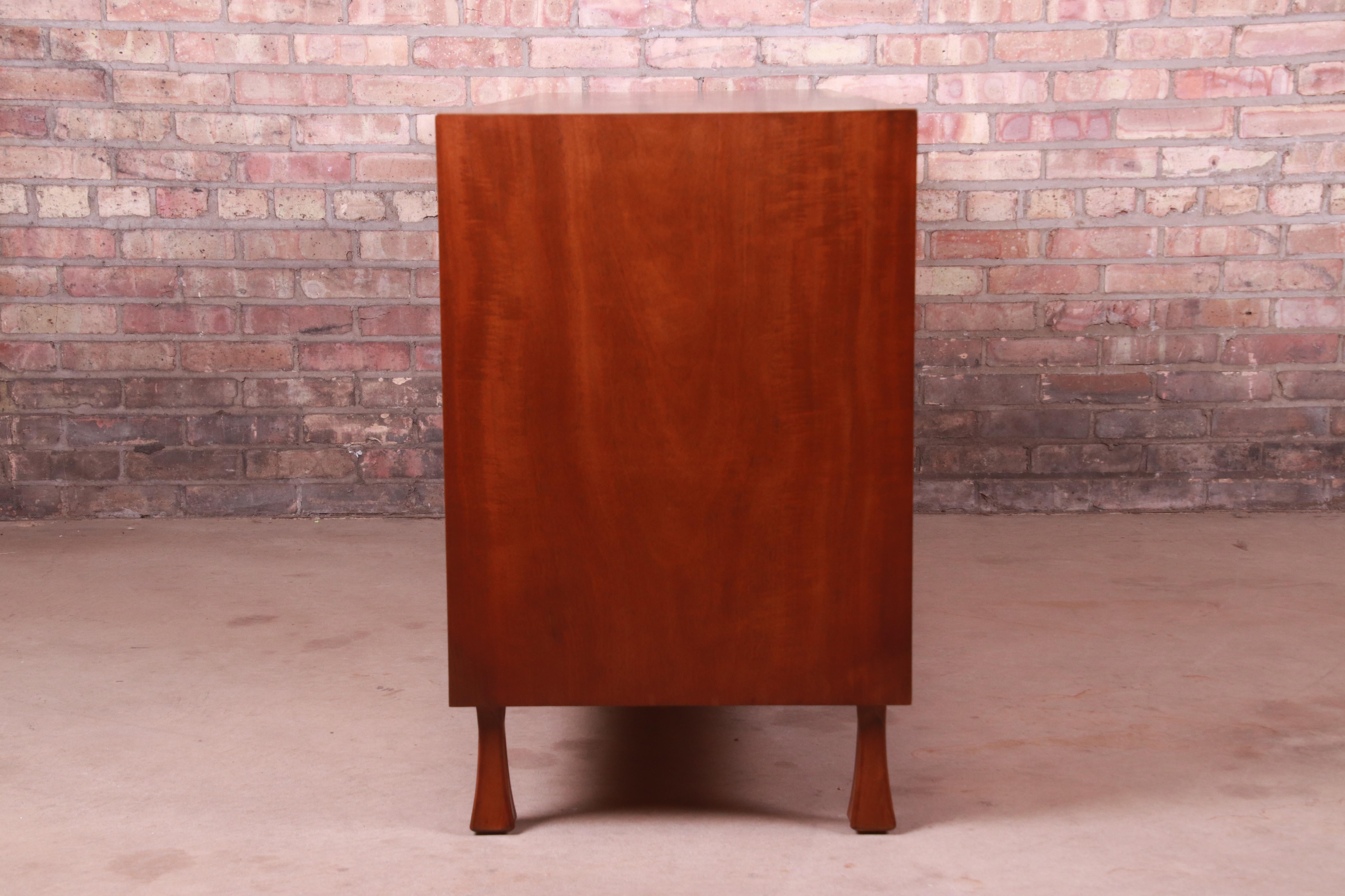 John Widdicomb Mid-Century Modern Mahogany Dresser or Credenza, Newly Refinished For Sale 13