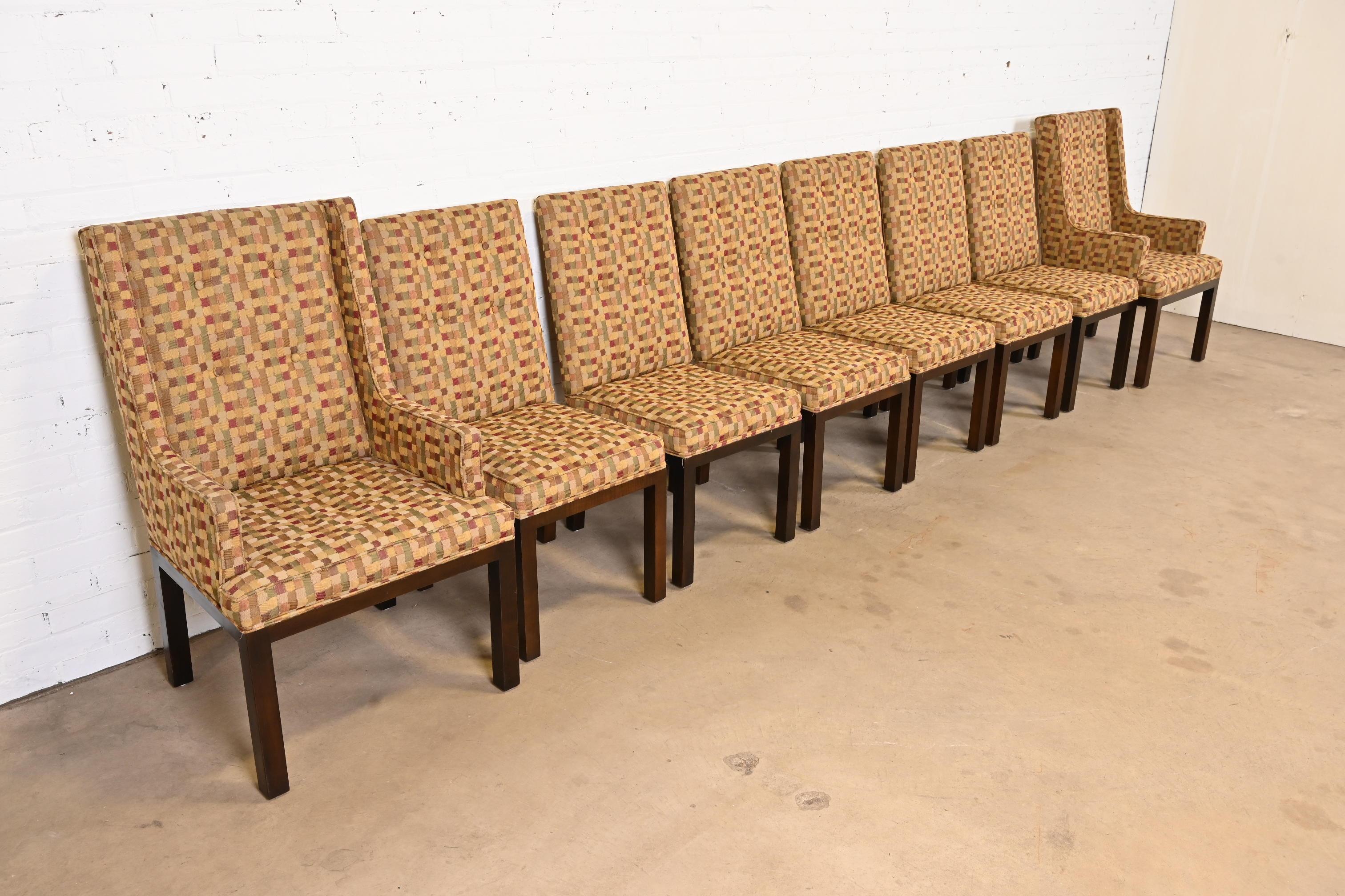 Upholstery John Widdicomb Mid-Century Modern Parsons Dining Chairs, Set of Eight