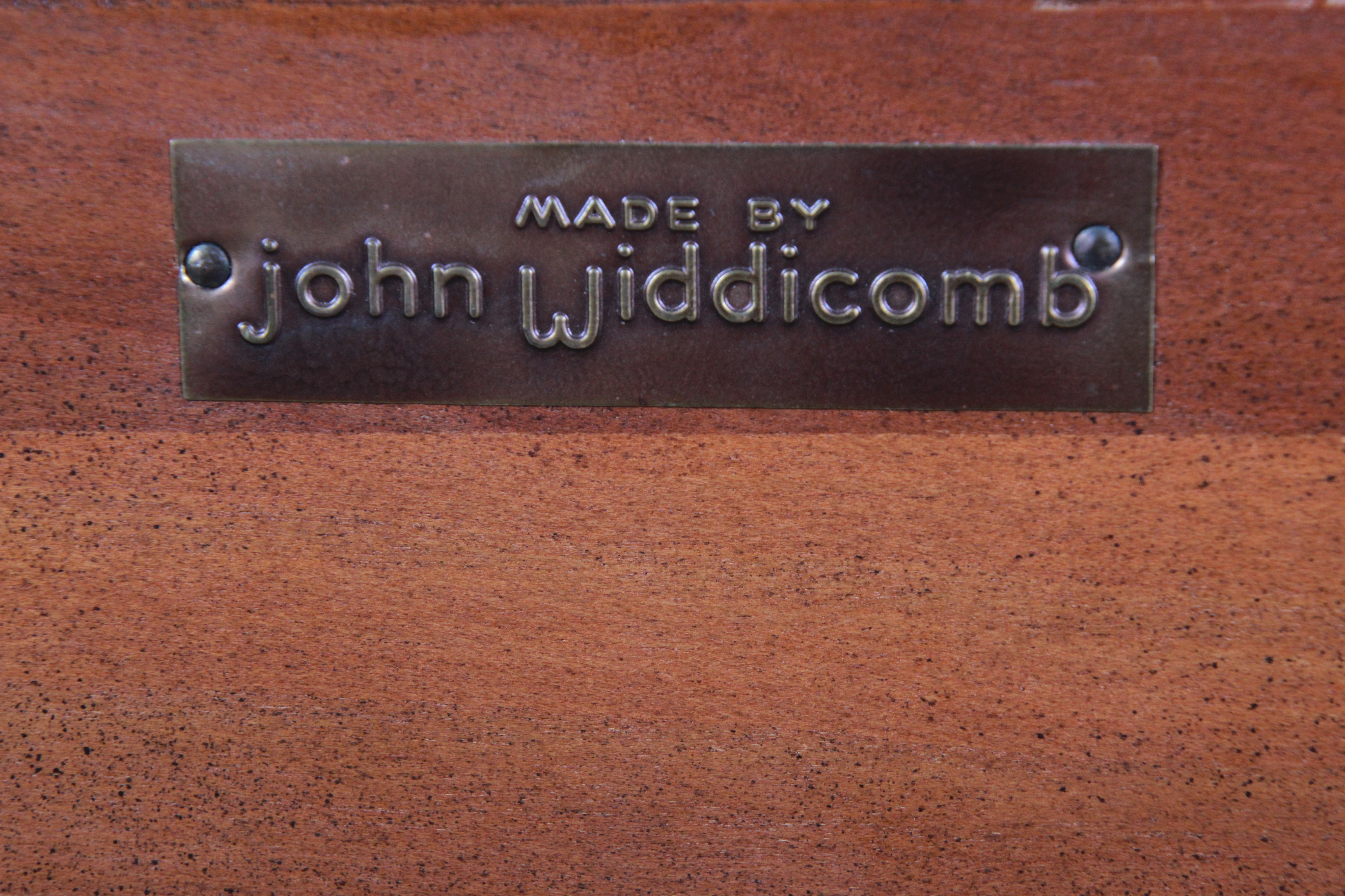 Mid-20th Century John Widdicomb Mid-Century Modern Sculpted Cherrywood King Size Headboard