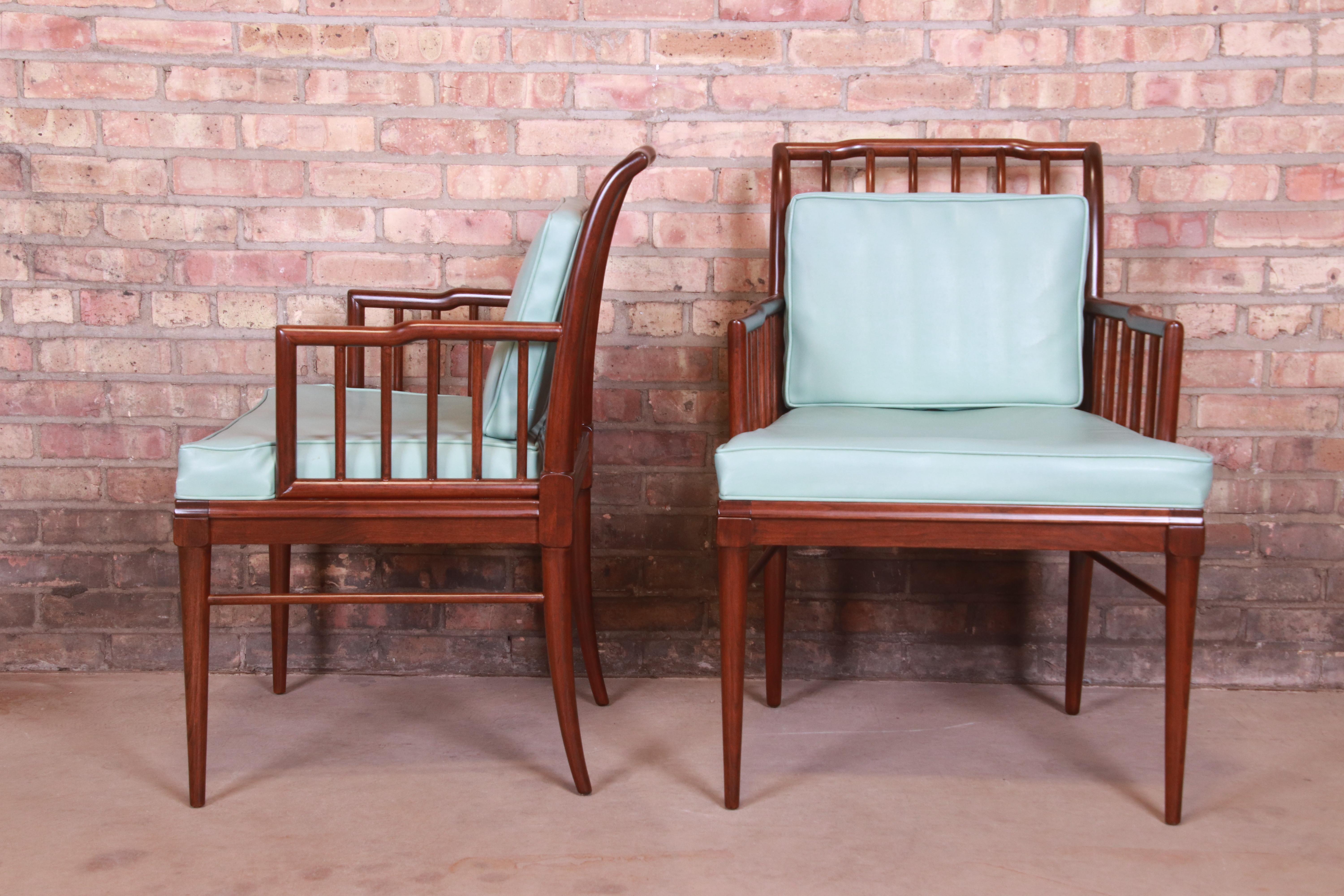 John Widdicomb Mid-Century Modern Sculpted Walnut Dining Chairs, Refinished 7