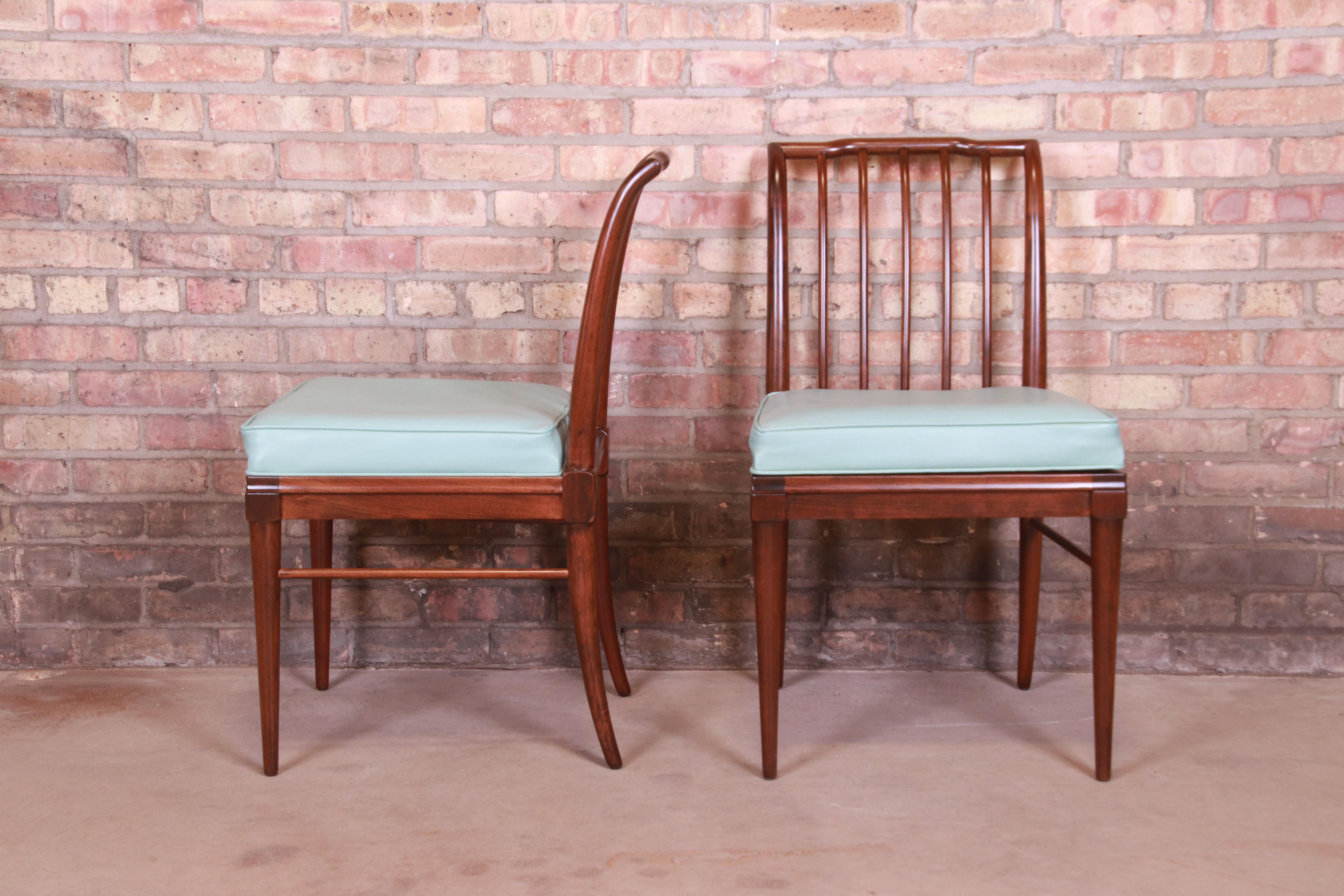 John Widdicomb Mid-Century Modern Sculpted Walnut Dining Chairs, Refinished 8