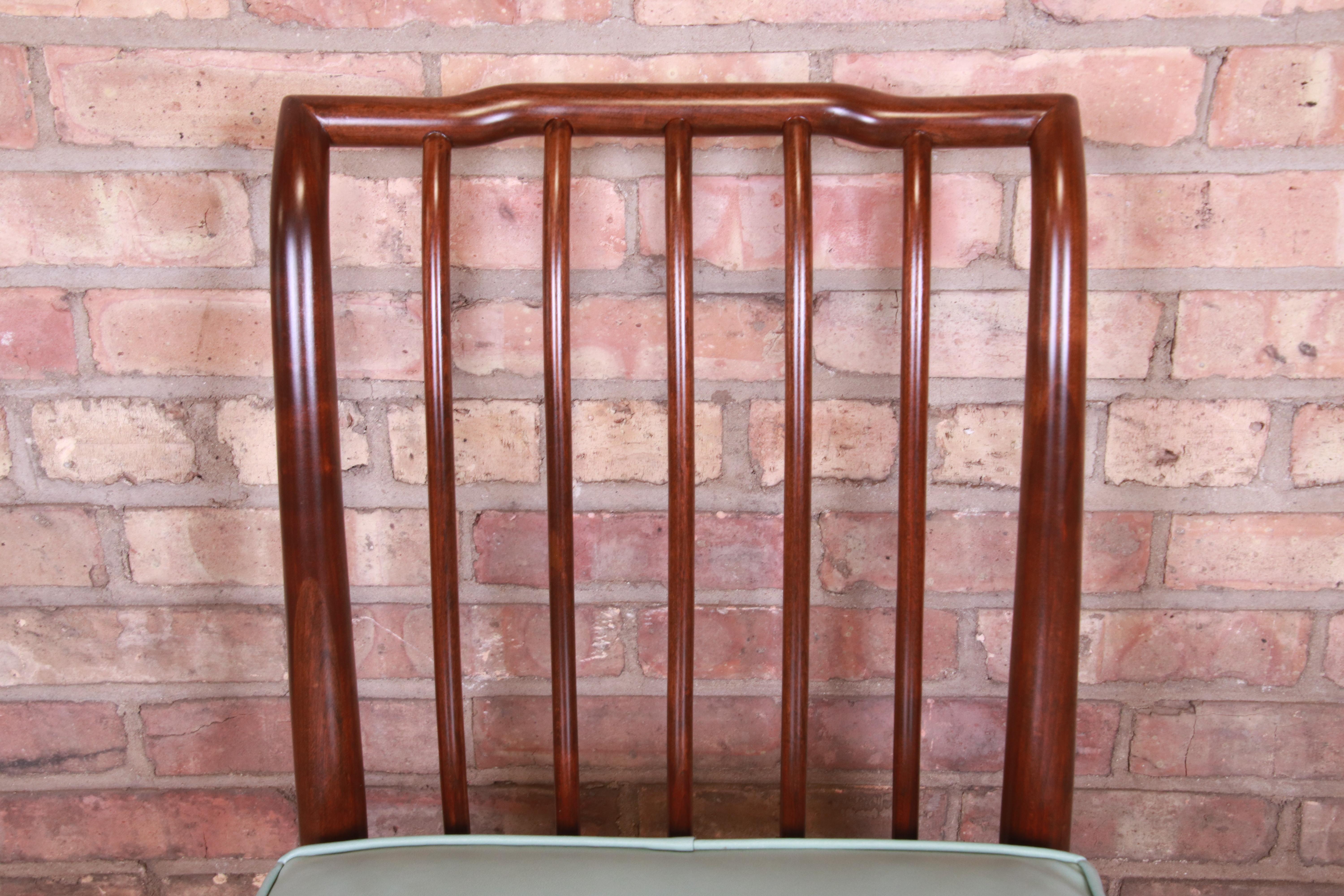 John Widdicomb Mid-Century Modern Sculpted Walnut Dining Chairs, Refinished 9