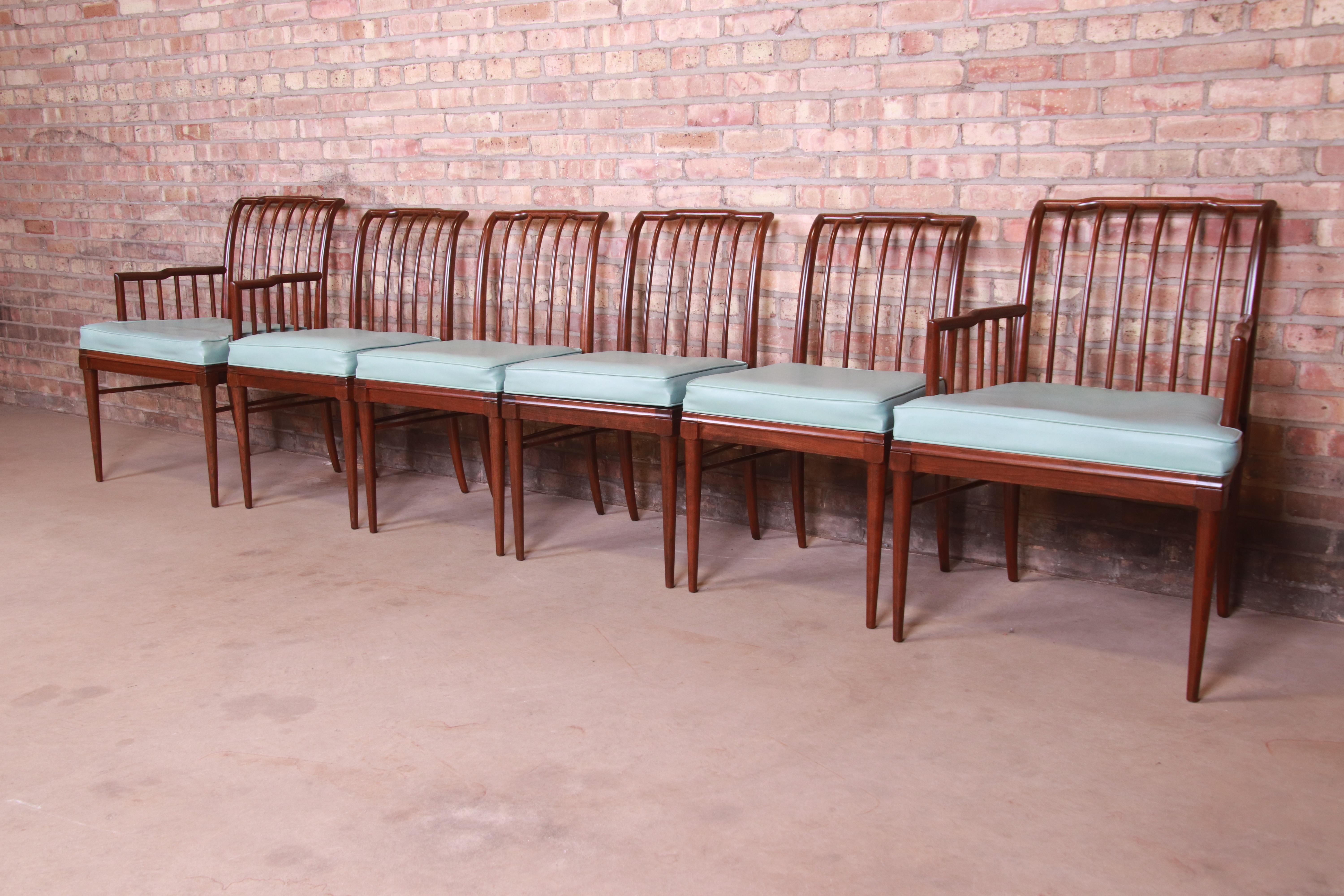 John Widdicomb Mid-Century Modern Sculpted Walnut Dining Chairs, Refinished In Good Condition In South Bend, IN