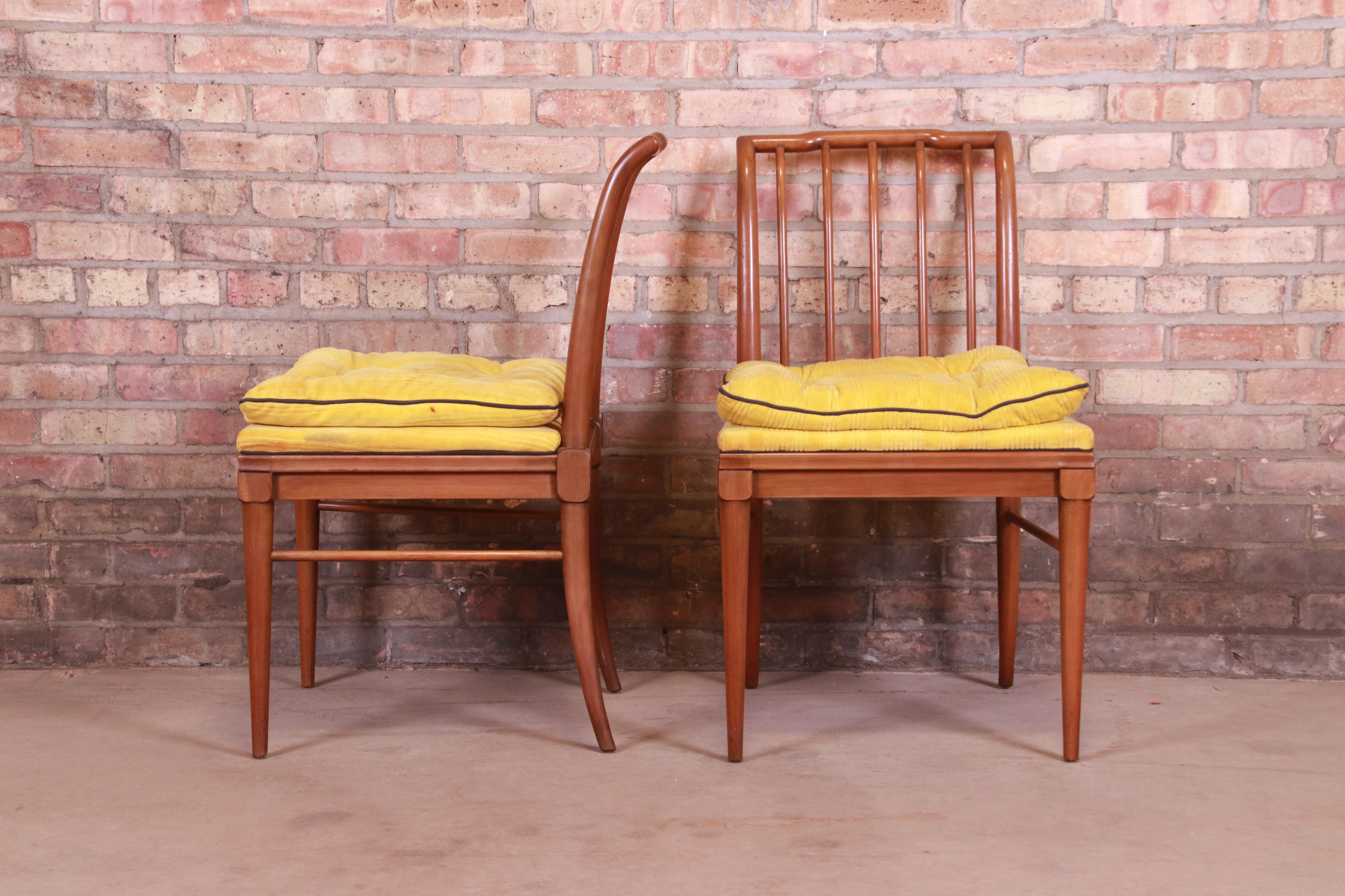 John Widdicomb Mid-Century Modern Sculpted Walnut Dining Chairs, Set of Six 4