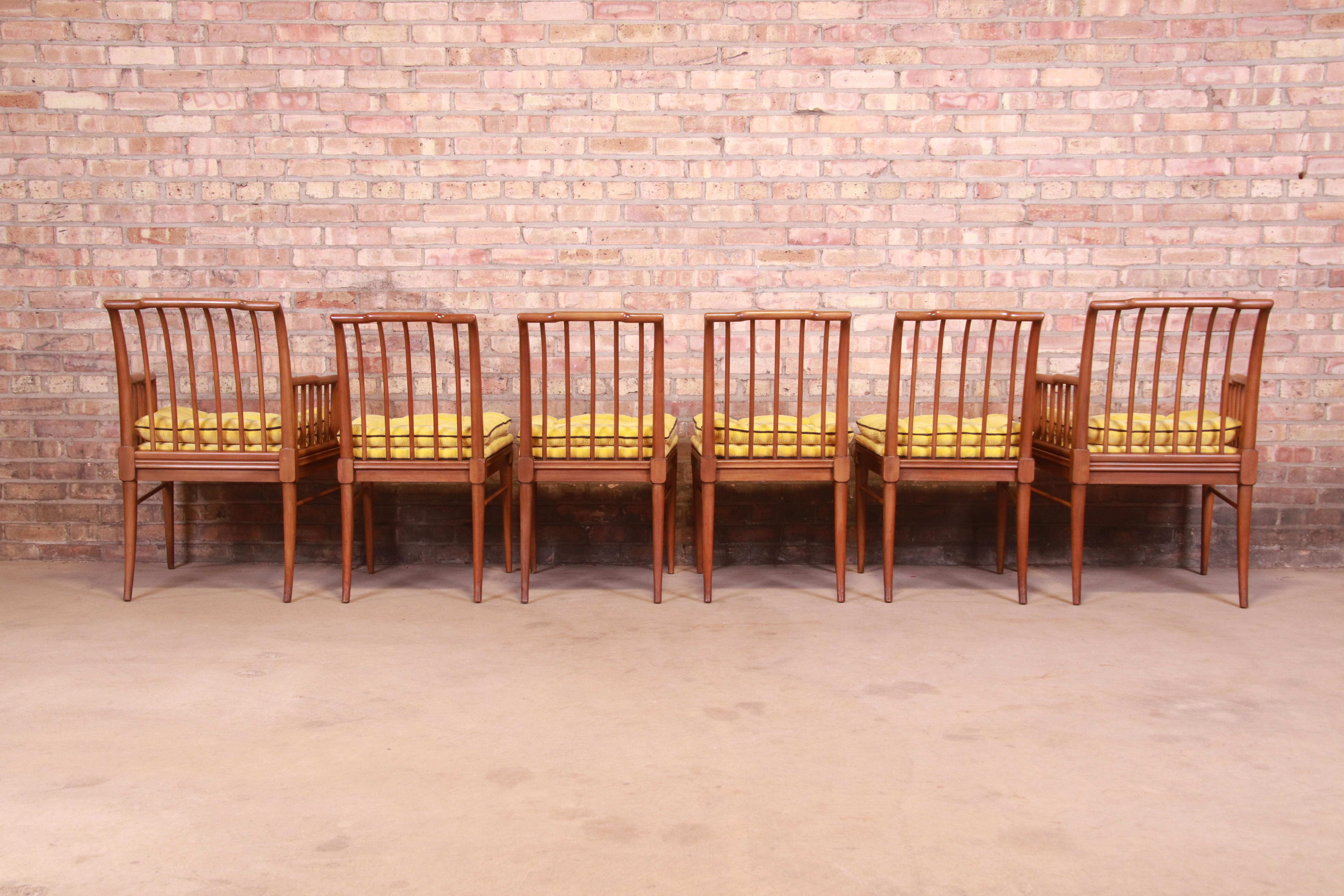 John Widdicomb Mid-Century Modern Sculpted Walnut Dining Chairs, Set of Six 2