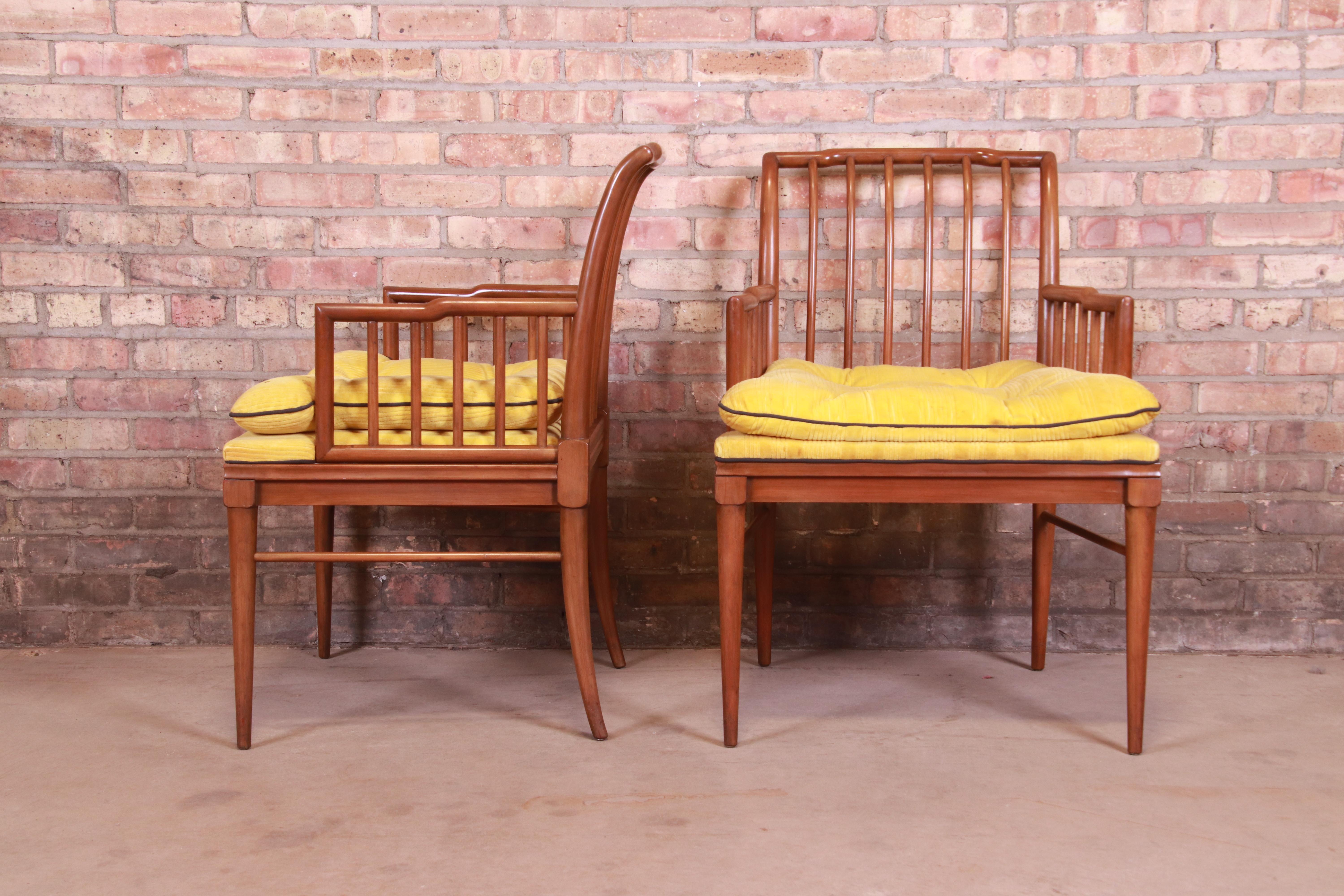 John Widdicomb Mid-Century Modern Sculpted Walnut Dining Chairs, Set of Six 3