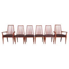 John Widdicomb Mid-Century Modern Sculpted Walnut Dining Chairs, Set of Six