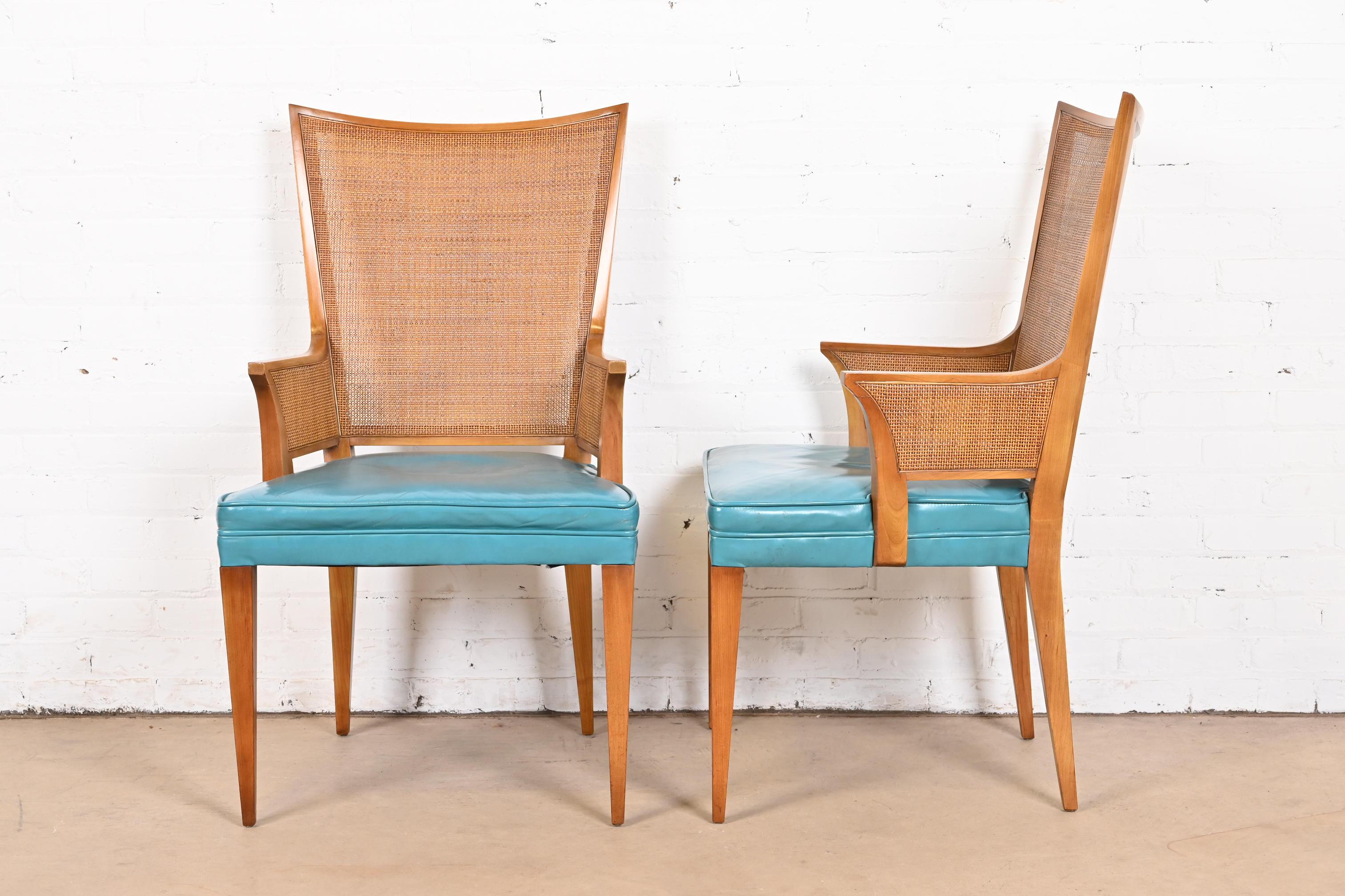 John Widdicomb Mid-Century Modern Walnut and Cane Dining Chairs, Set of Six For Sale 7