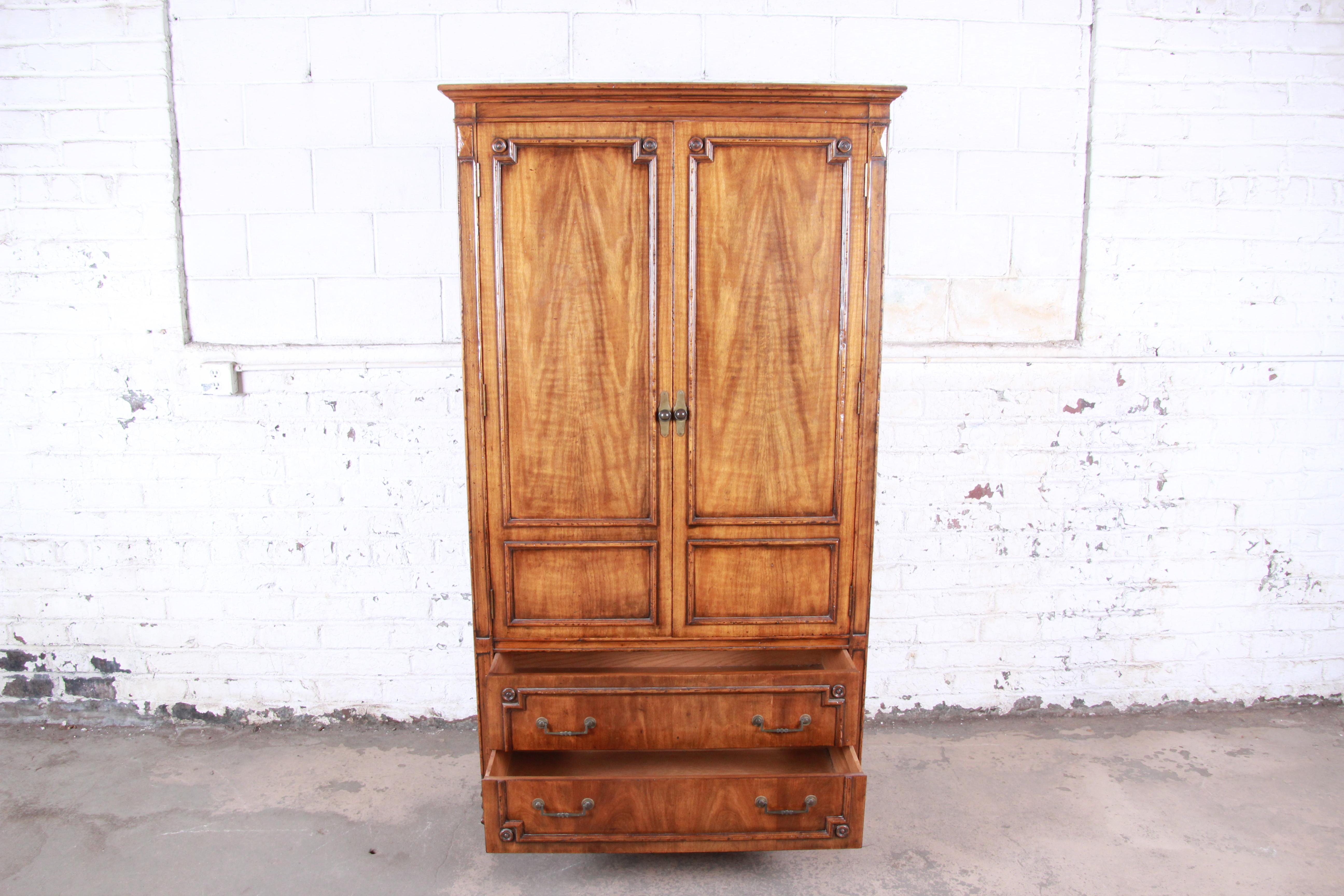 John Widdicomb Mid-Century Modern Walnut Armoire Dresser, circa 1960s In Good Condition In South Bend, IN