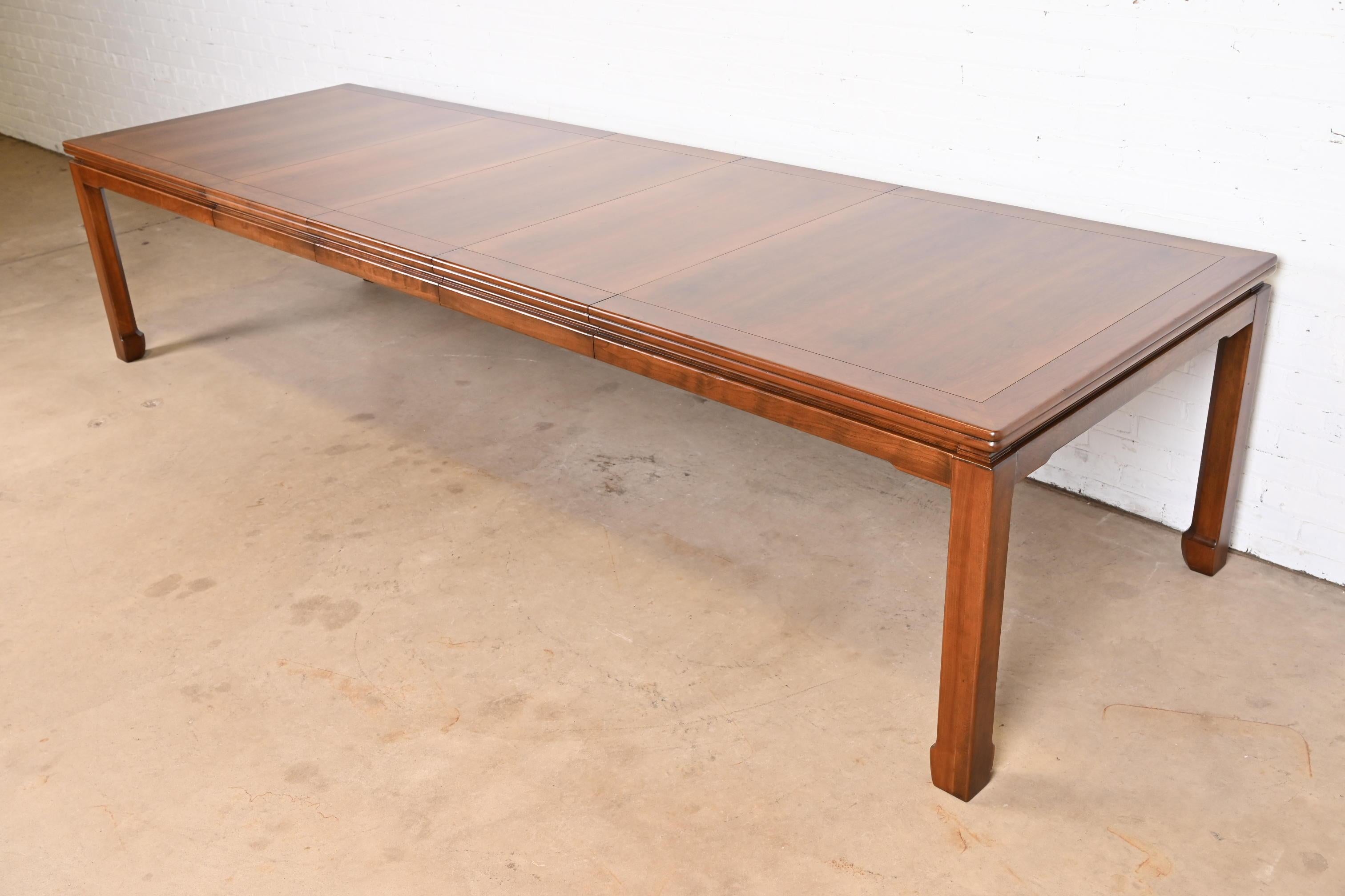 John Widdicomb Mid-Century Modern Walnut Dining Table, Newly Refinished In Good Condition For Sale In South Bend, IN