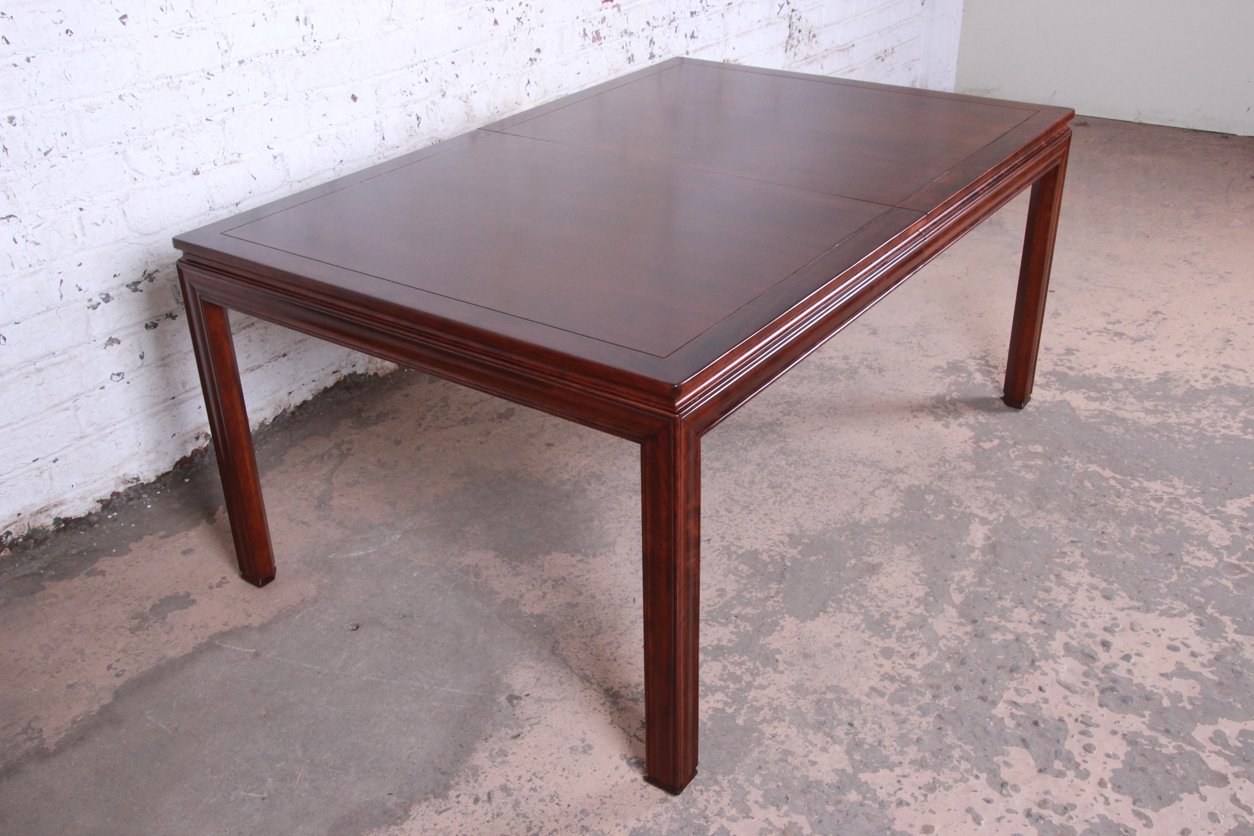 John Widdicomb Mid-Century Modern Walnut Extension Dining Table, Newly Restored 4