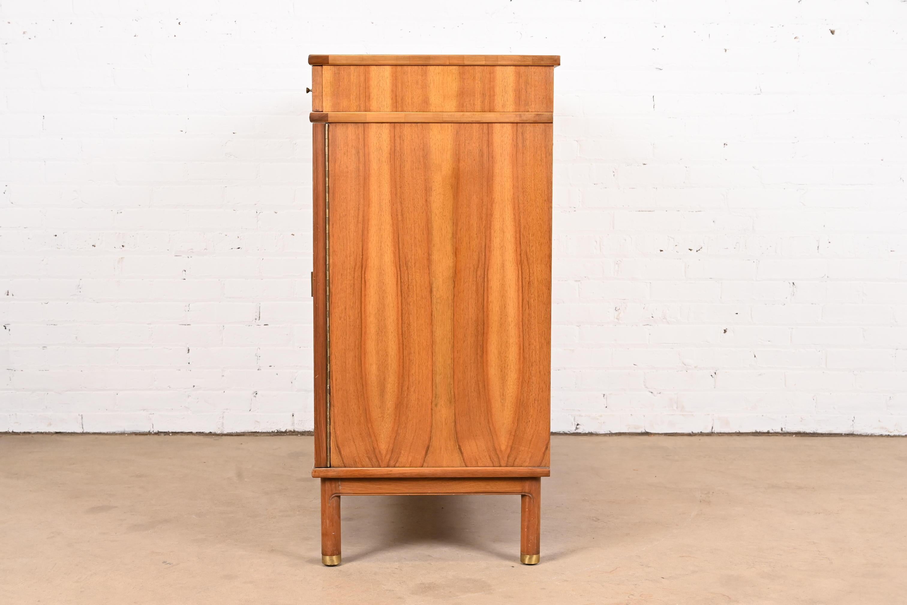 John Widdicomb Mid-Century Modern Walnut Gentleman's Chest with Flip Up Mirror 12