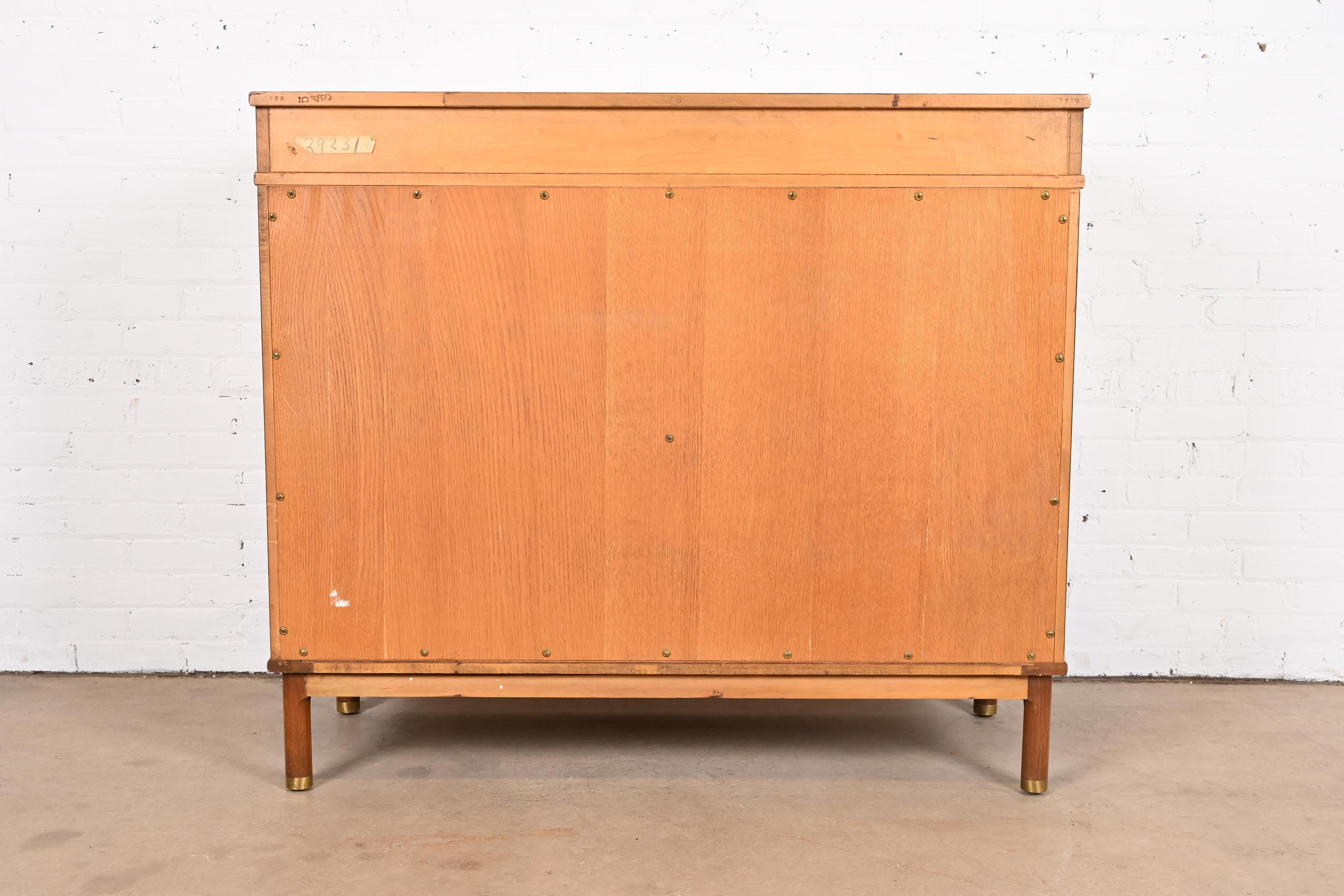 John Widdicomb Mid-Century Modern Walnut Gentleman's Chest with Flip Up Mirror 13