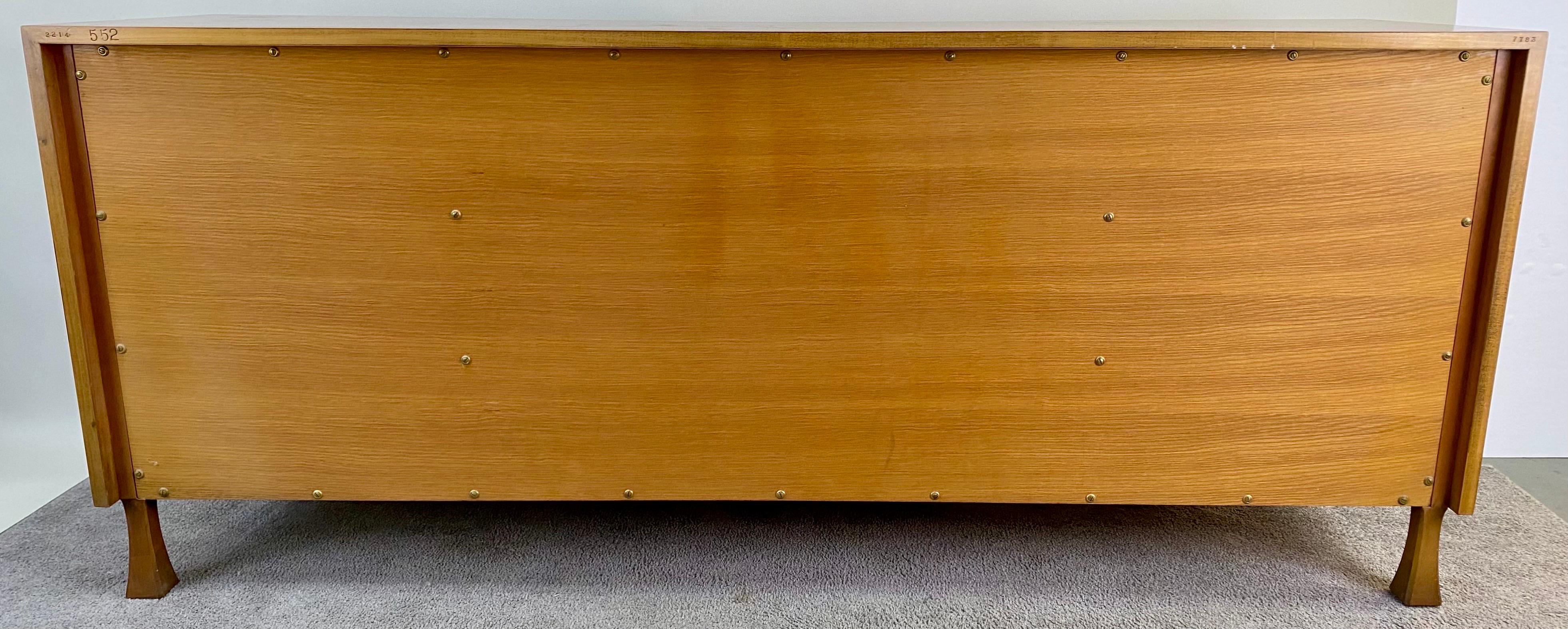 John Widdicomb Mid-Century Modern Walnut Lowboy Dresser or Credenza, Signed  For Sale 14