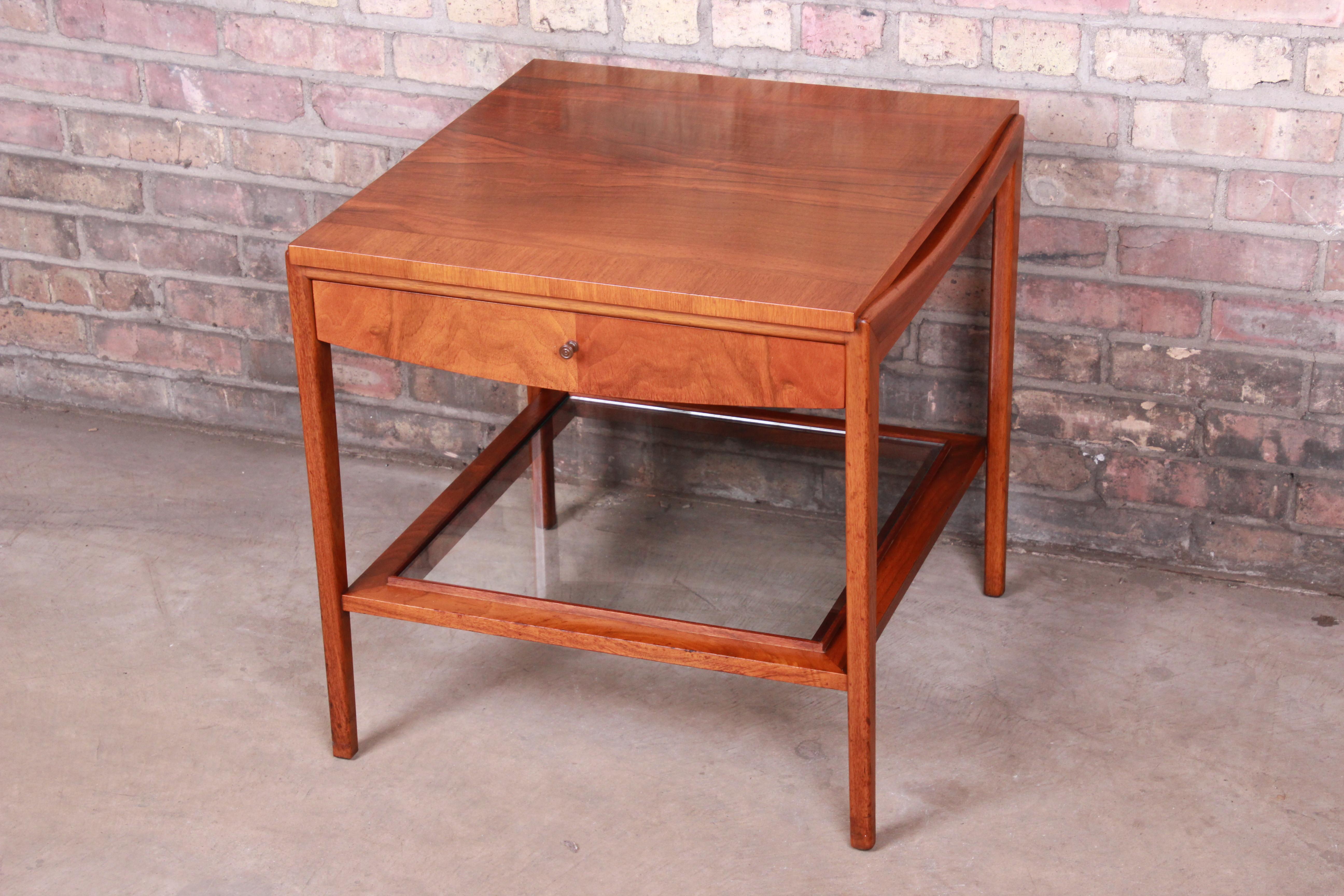 John Widdicomb Mid-Century Modern Walnut Nightstand or End Table In Good Condition In South Bend, IN