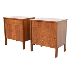 John Widdicomb Mid-Century Modern Walnut Nightstands, Newly Refinished