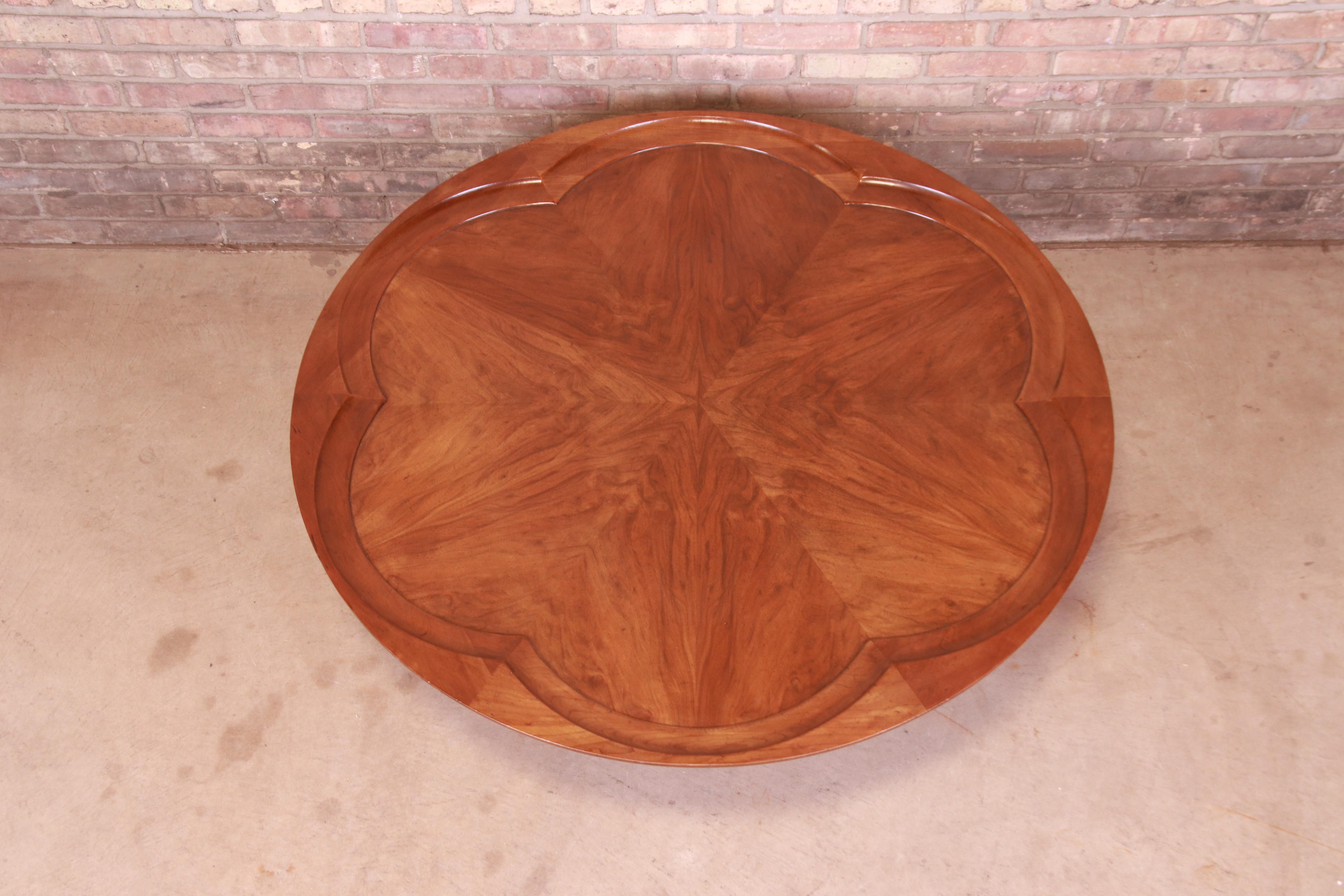 John Widdicomb Mid-Century Modern Walnut Pedestal Coffee Table, Circa 1960s 1