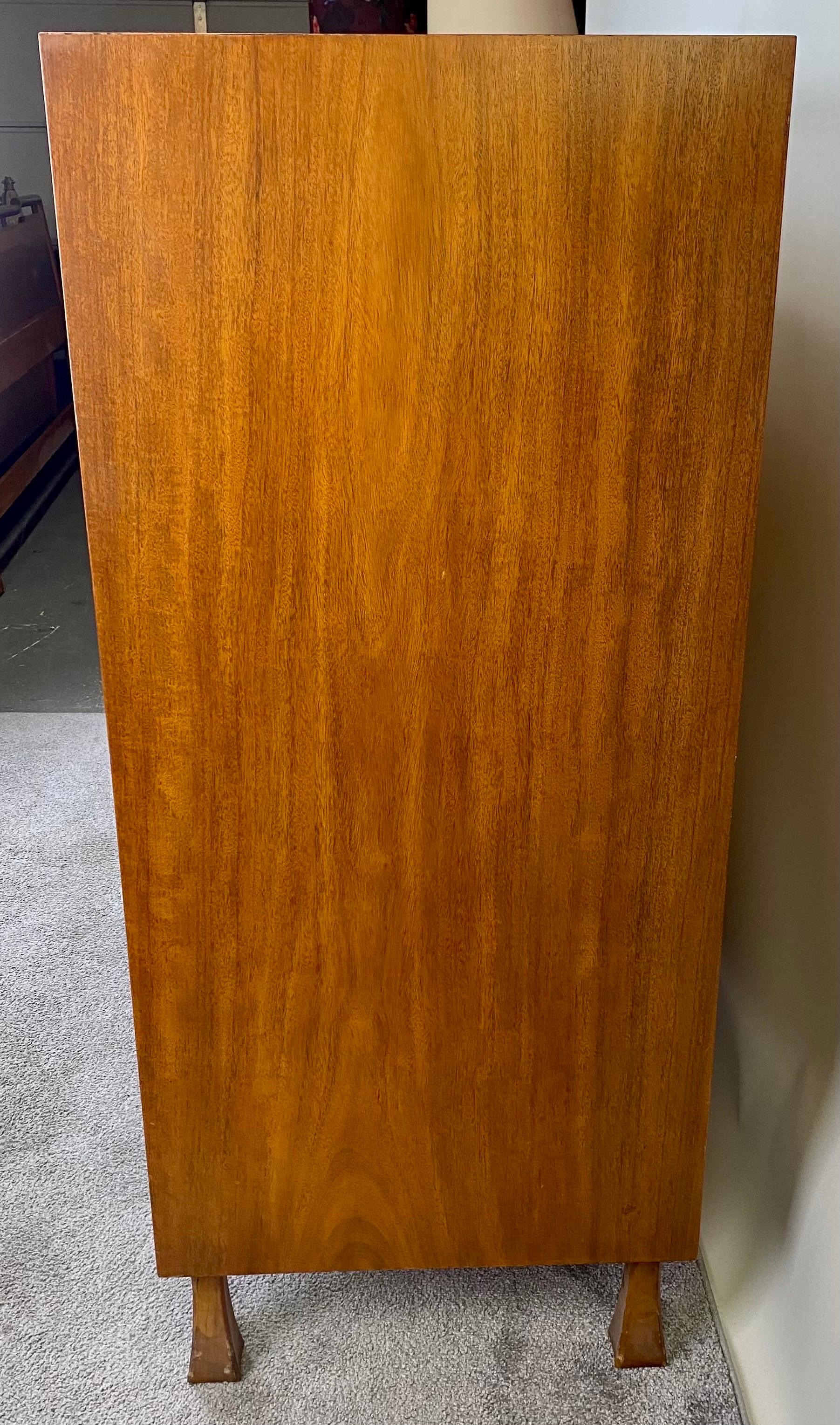 John Widdicomb Mid-Century Modern Walnut Tall Dresser with Tambour Doors  For Sale 3
