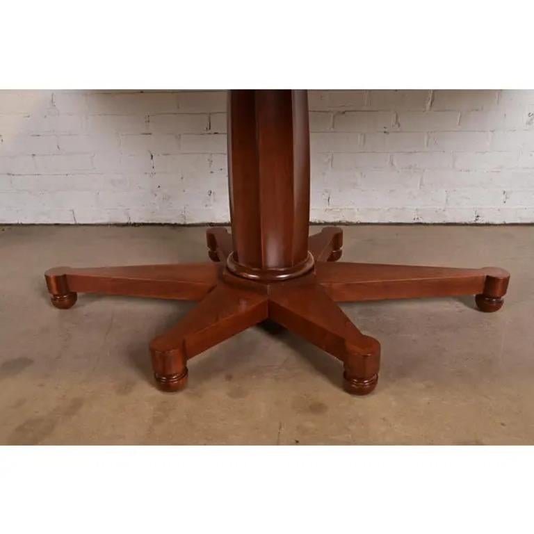 John Widdicomb Mid-Century Regency Cherry Wood Pedestal Dining Table, Refinished For Sale 6