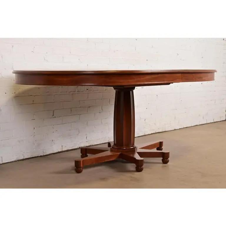 Mid-20th Century John Widdicomb Mid-Century Regency Cherry Wood Pedestal Dining Table, Refinished For Sale
