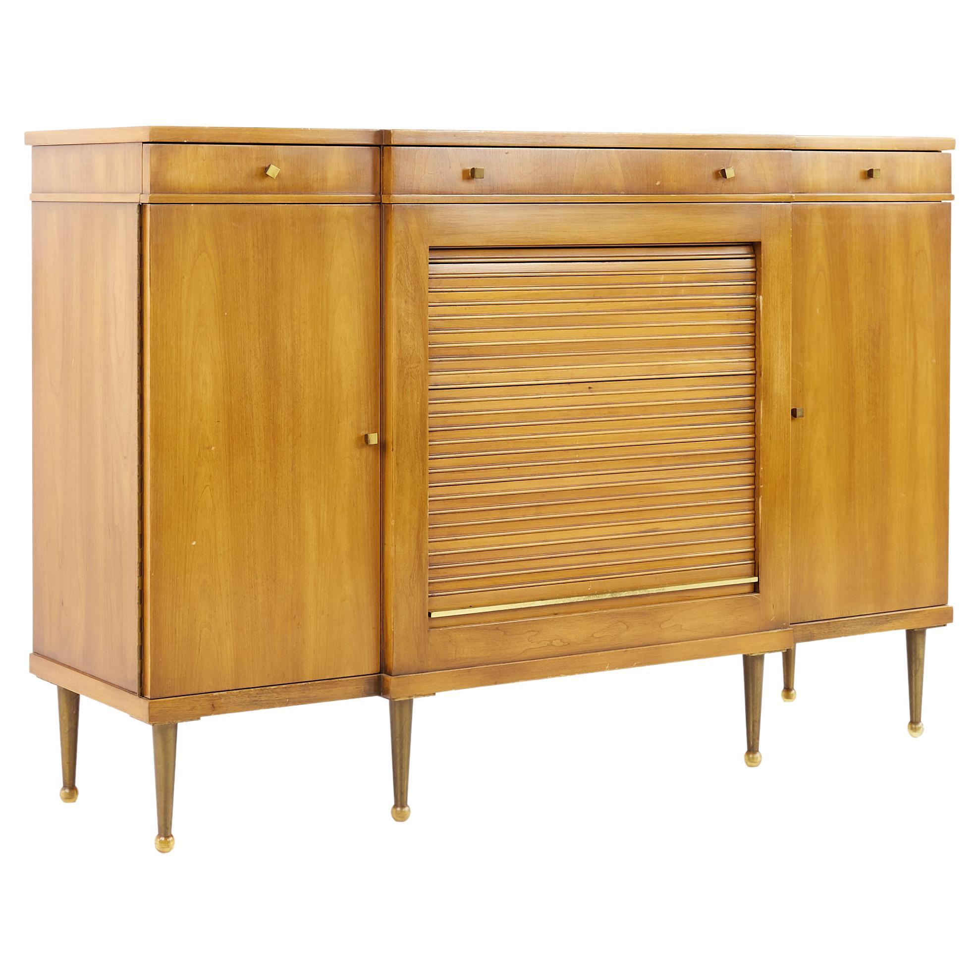 John Widdicomb Mid Century Small Tambour Door Sideboard Credenza