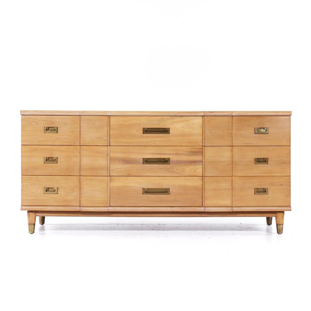 John Widdicomb Mid Century Walnut and Brass Lowboy Dresser

This lowboy measures: 70.25 wide x 21.5 deep x 32 inches high

All pieces of furniture can be had in what we call restored vintage condition. That means the piece is restored upon purchase