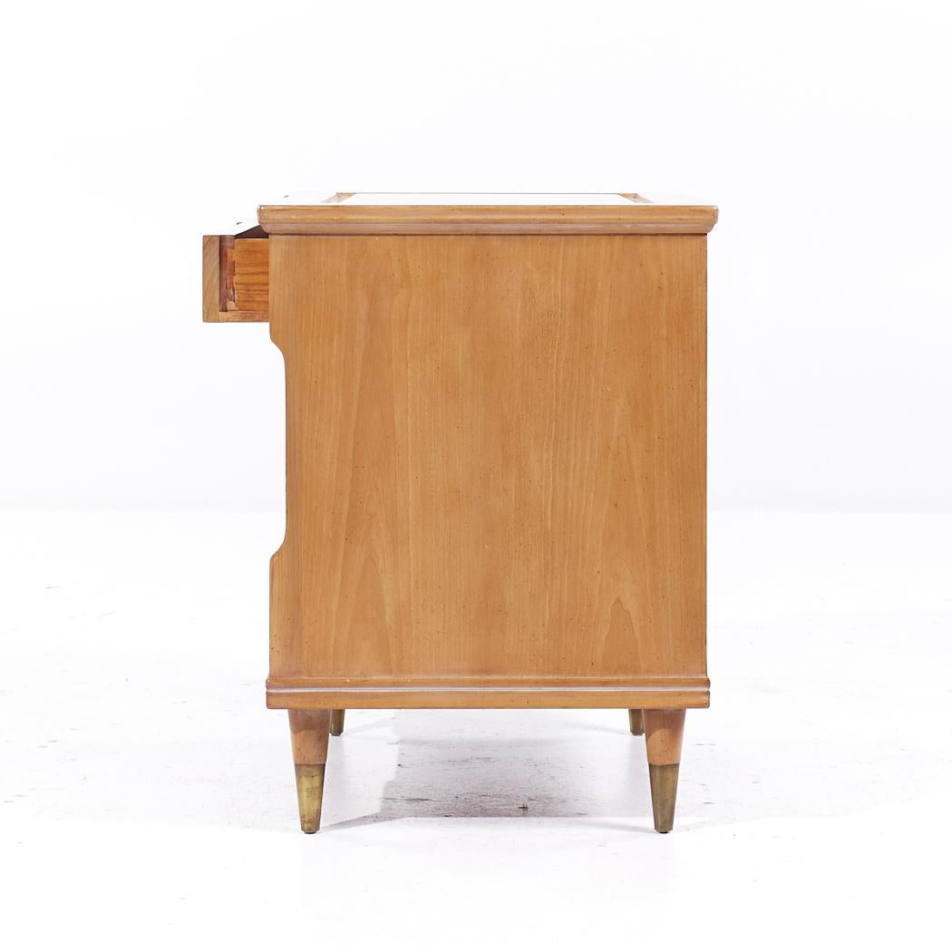 John Widdicomb Mid Century Walnut and Brass Nightstands - Pair For Sale 2