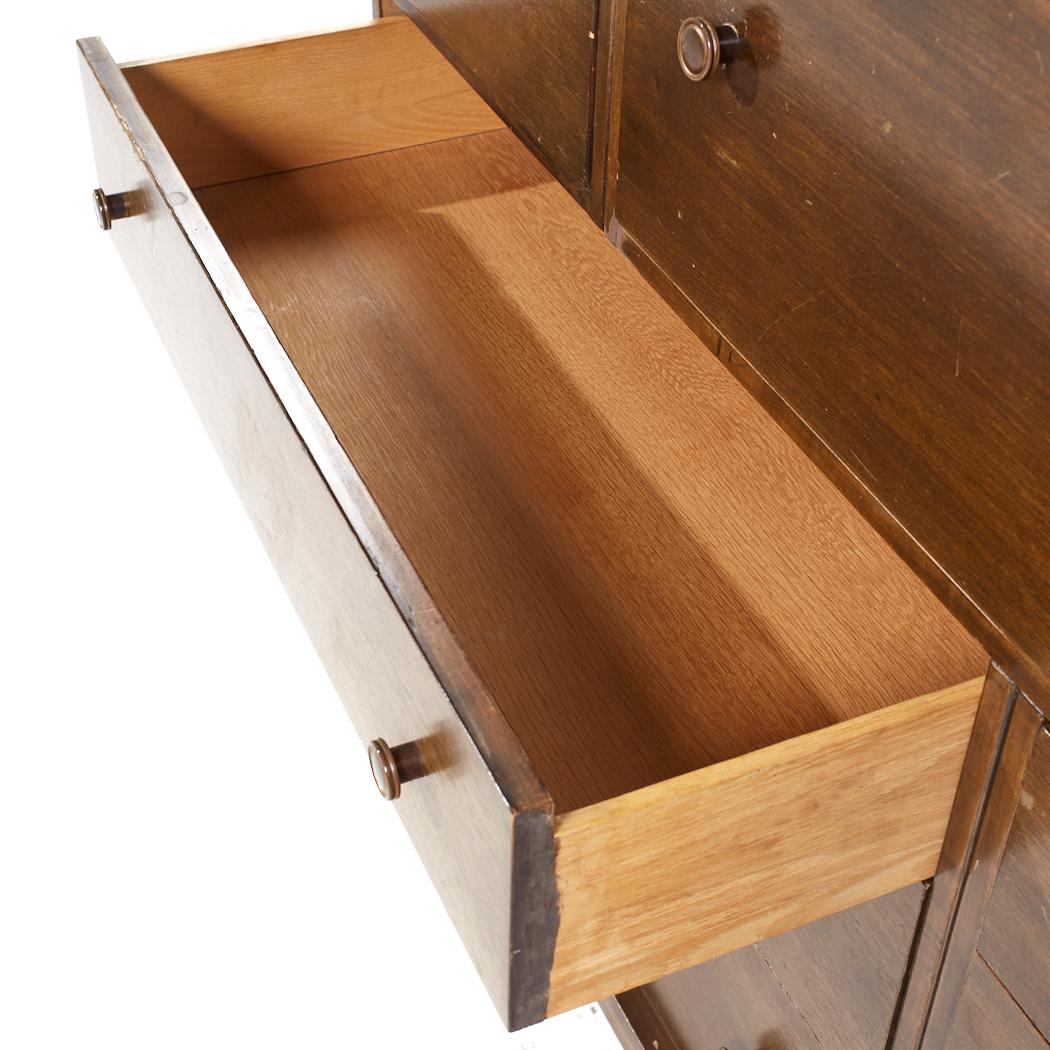 John Widdicomb Mid Century Walnut Double Dresser Secretary Desk For Sale 5