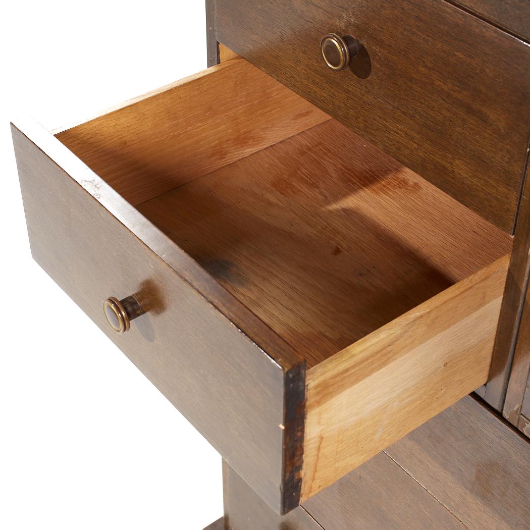 John Widdicomb Mid Century Walnut Double Dresser Secretary Desk For Sale 6