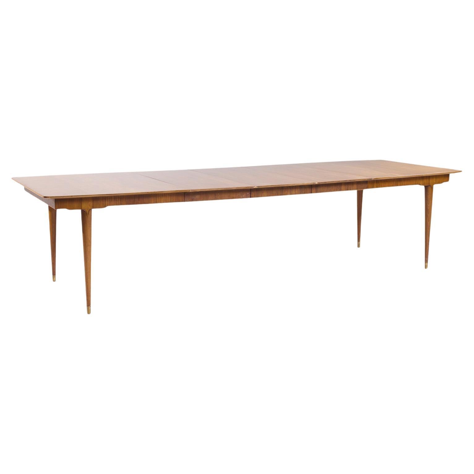 John Widdicomb Mid Century Walnut Expanding Dining Table with 3 Leaves