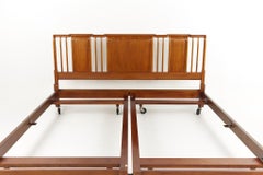 John Widdicomb Mid Century Walnut King Headboard and Frame