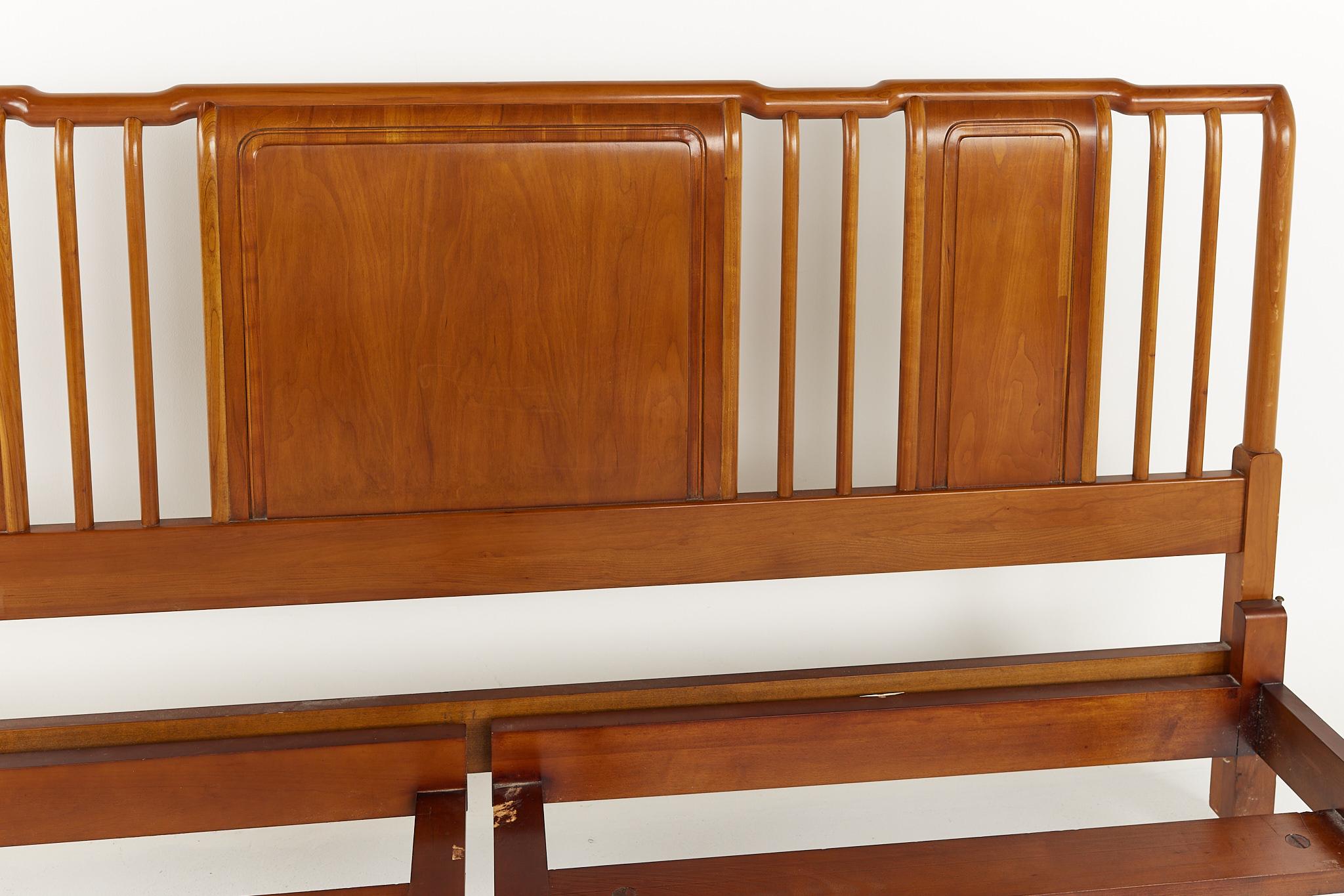 John Widdicomb Mid Century Walnut King Headboard and Frame 1