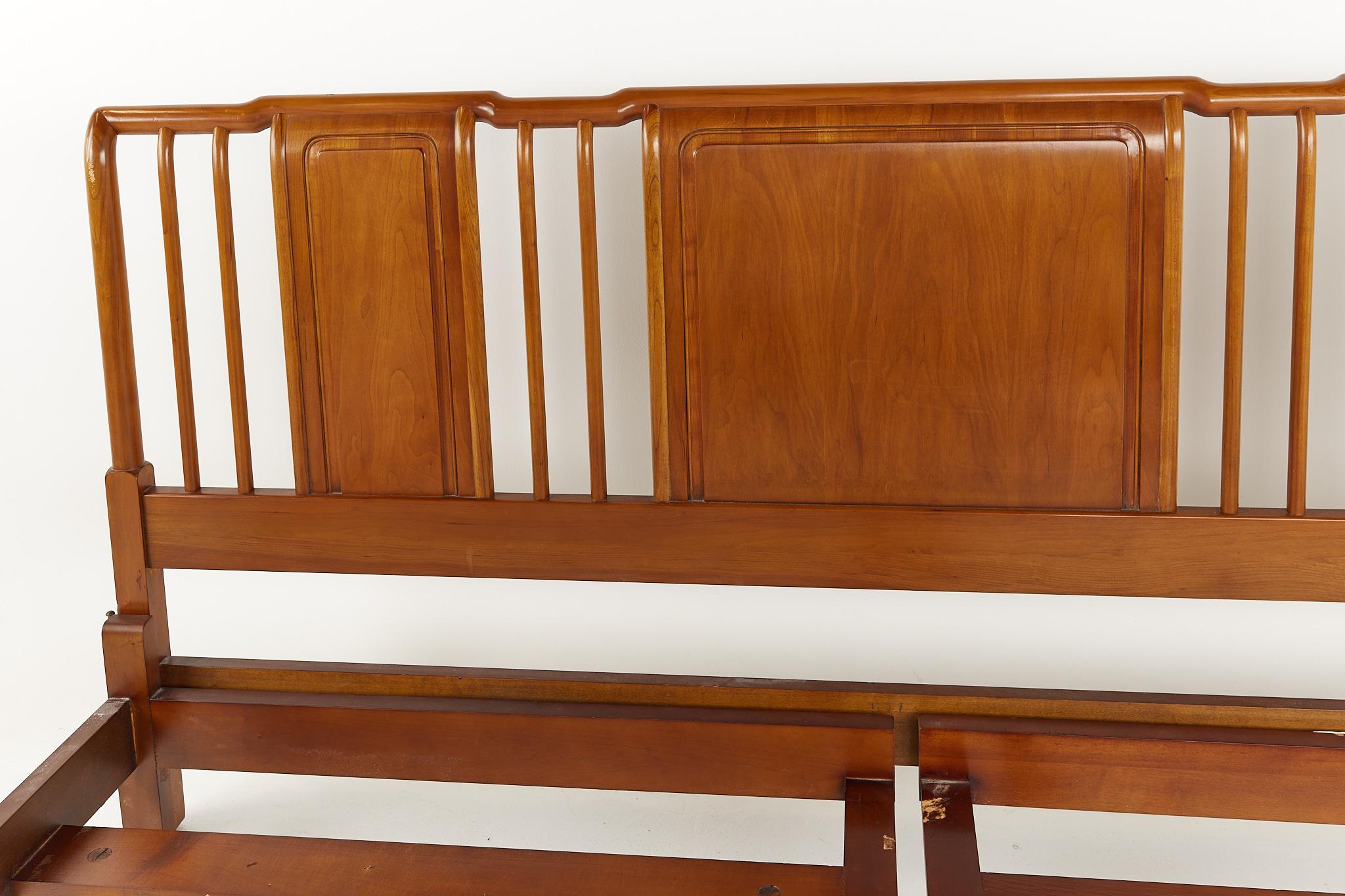 John Widdicomb Mid Century Walnut King Headboard and Frame 3