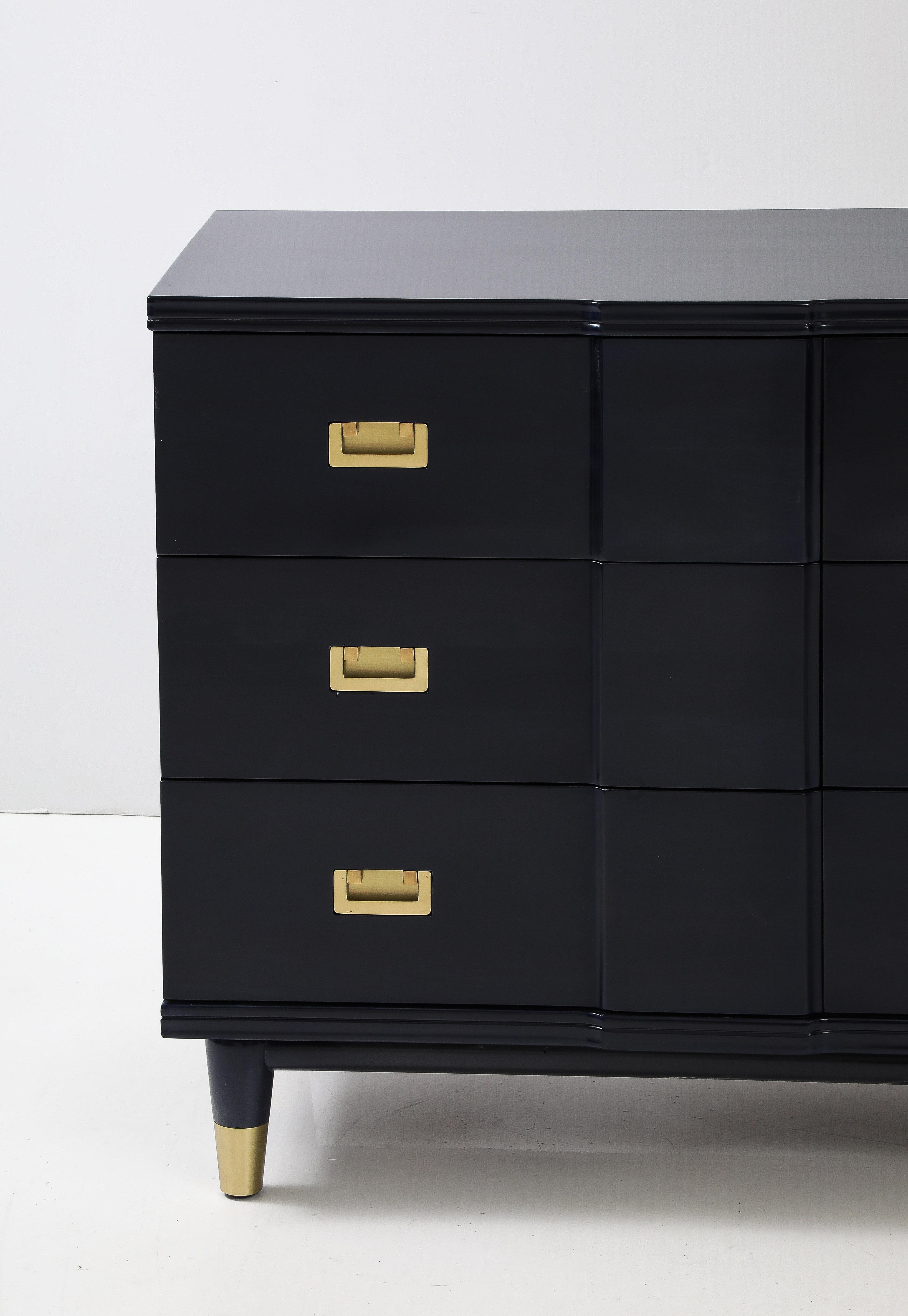 Mid-Century Modern John Widdicomb Midnight Blue Dresser For Sale