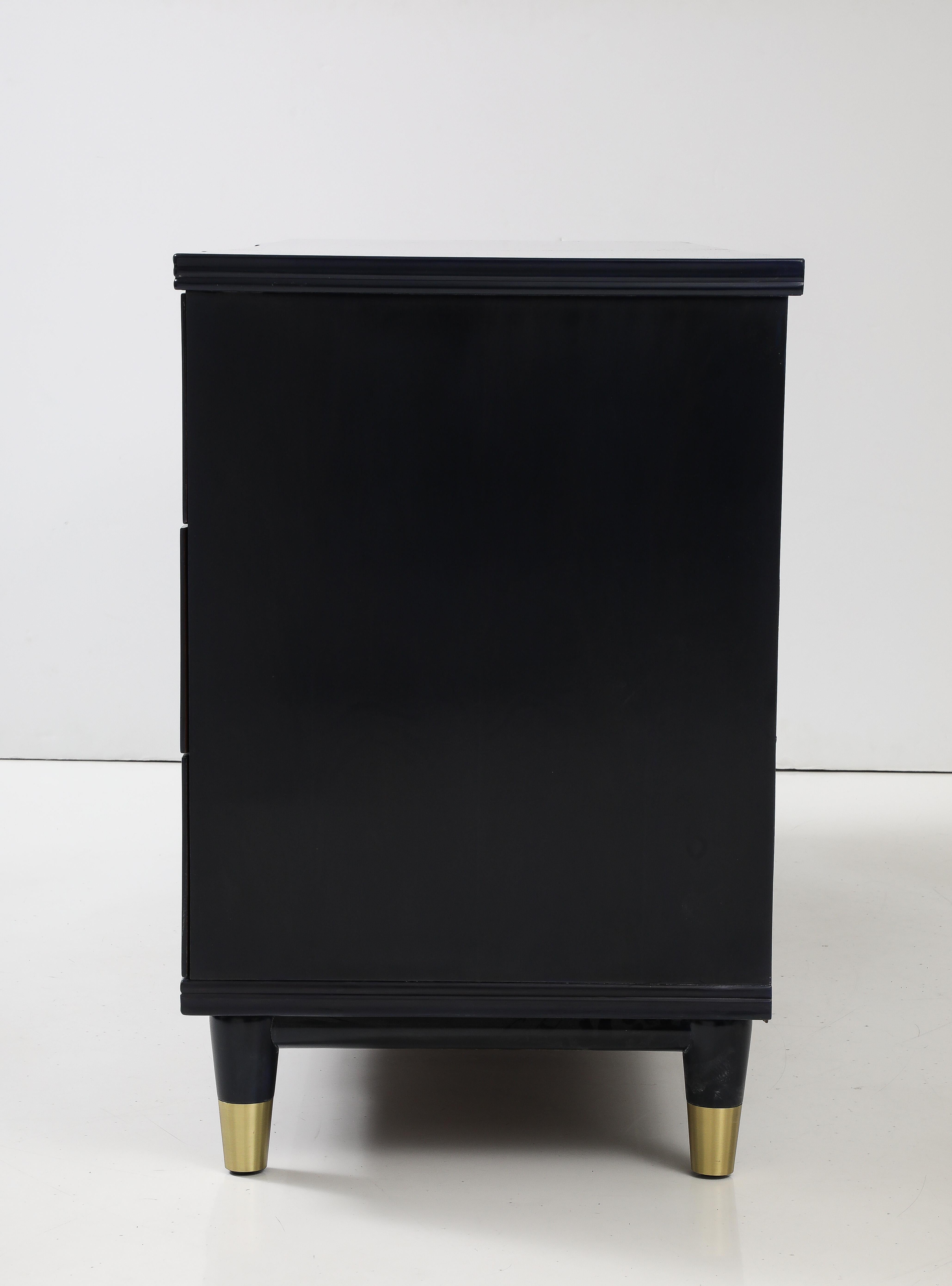 John Widdicomb Midnight Blue Dresser In Excellent Condition For Sale In New York, NY