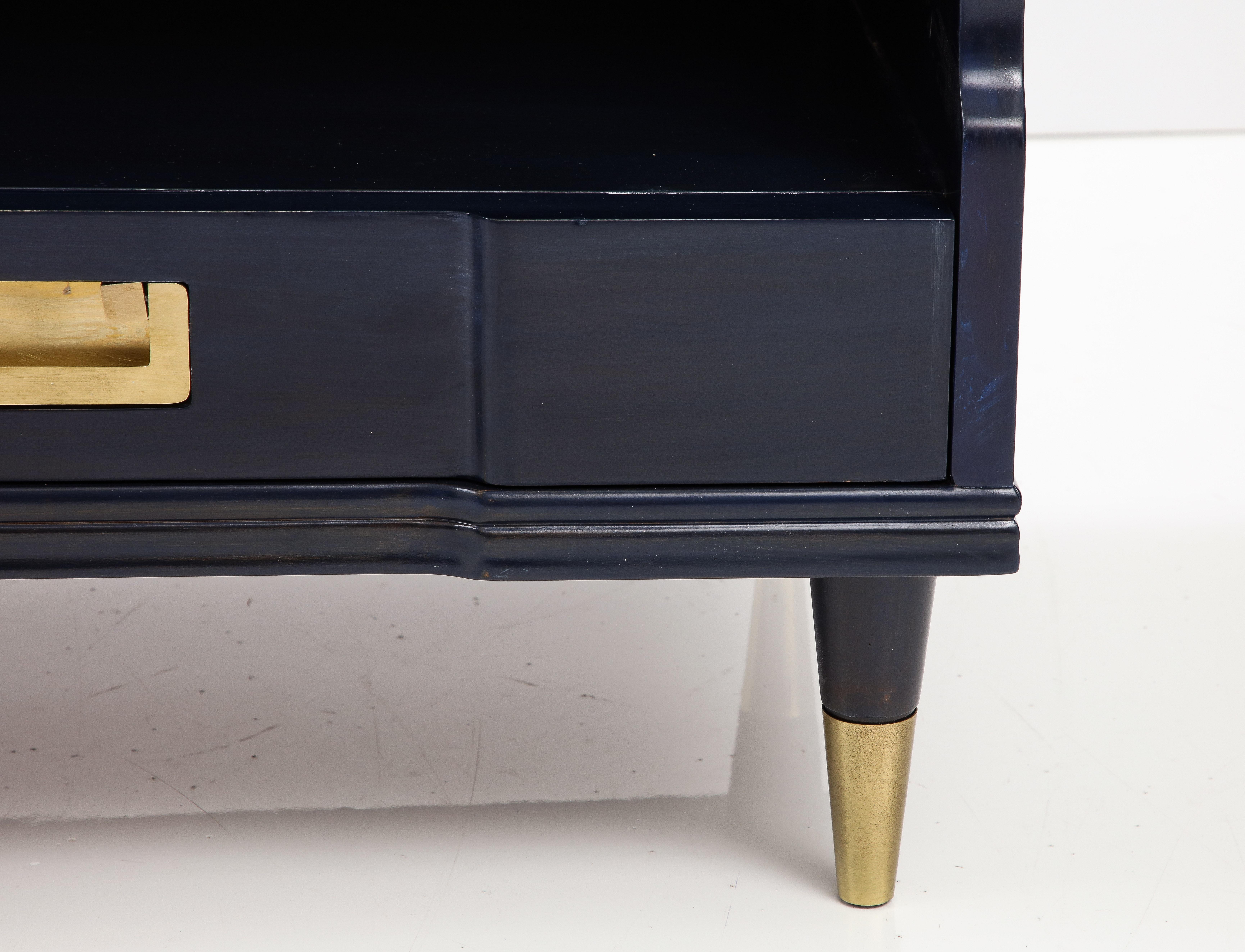 John Widdicomb Midnight Blue Stained Nightstands For Sale 3