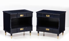 John Widdicomb Midnight Blue Stained Nightstands
