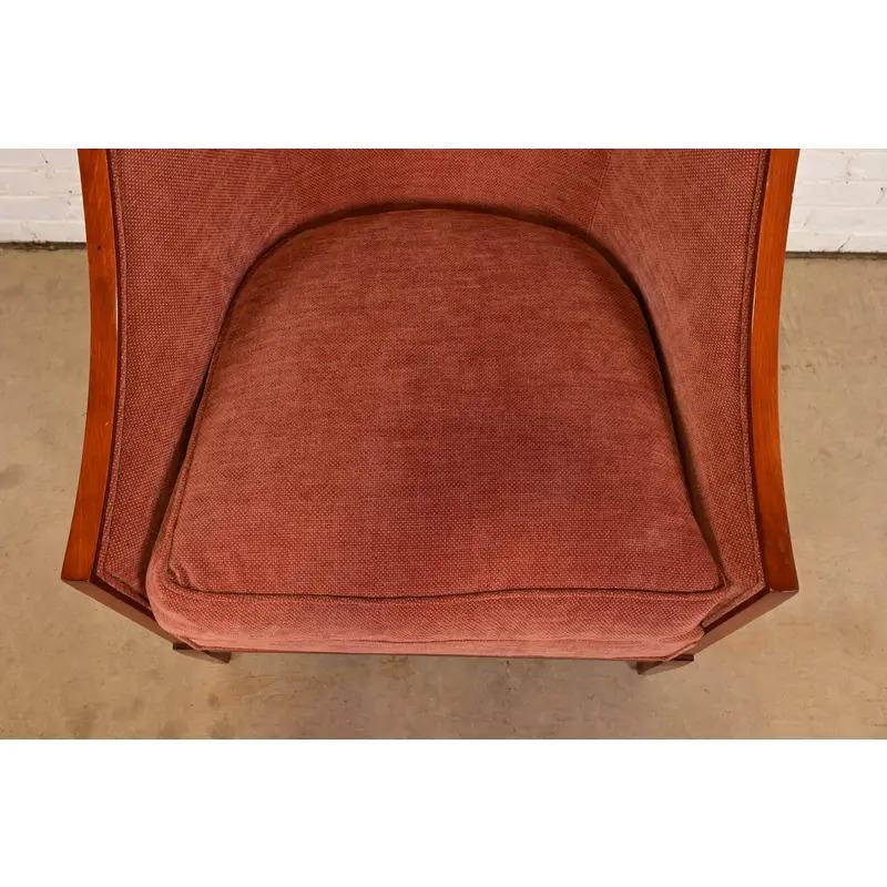 John Widdicomb Silla de madera de cerezo Art Decó moderno para bañera o silla pantufla en venta 4