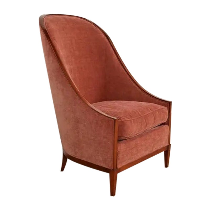 John Widdicomb Silla de madera de cerezo Art Decó moderno para bañera o silla pantufla en venta