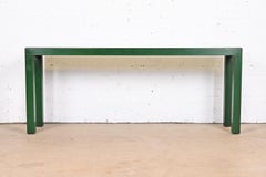 John Widdicomb Modern Green Lacquered Parsons Console Table