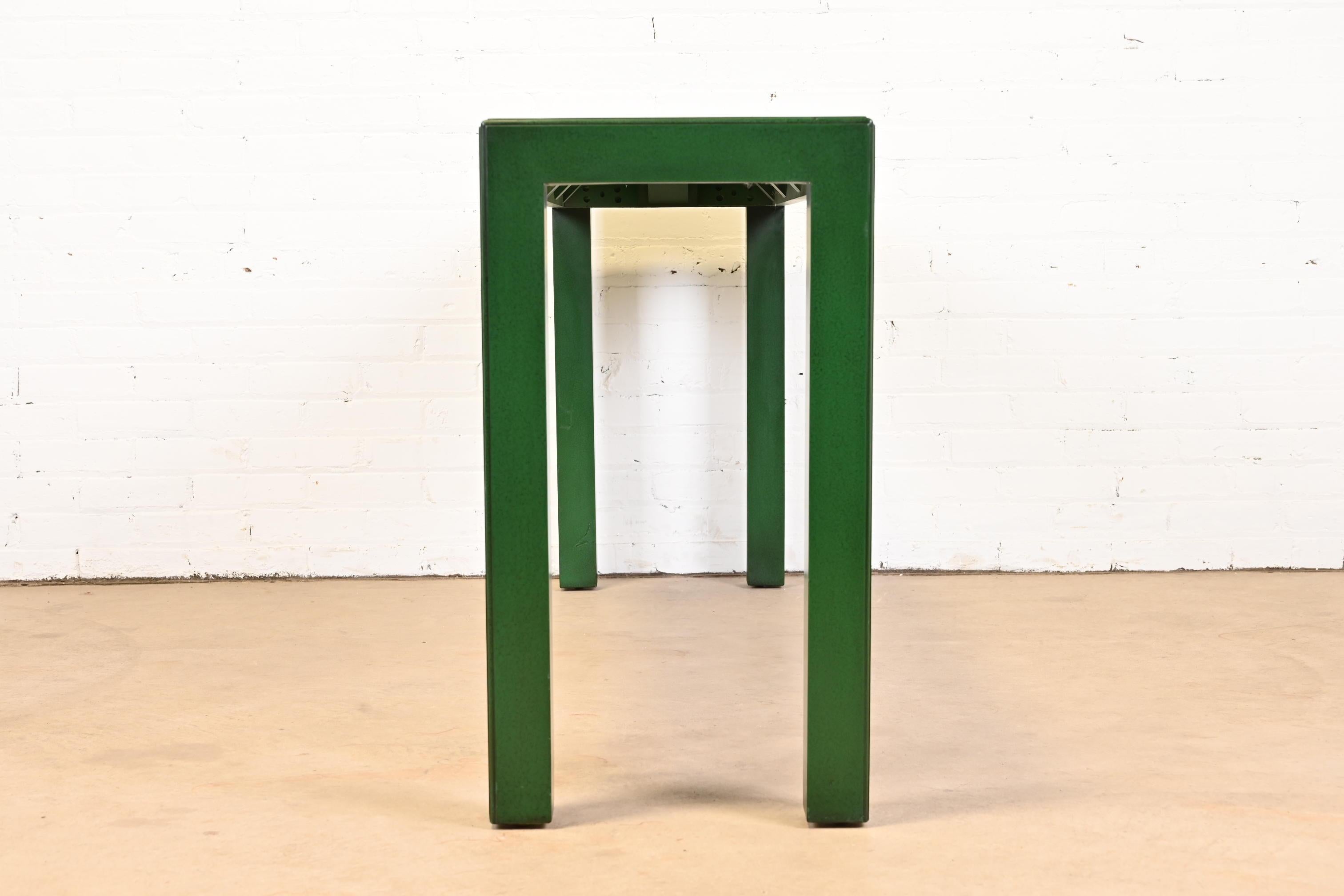 John Widdicomb Modern Green Lacquered Parsons Console Table 1