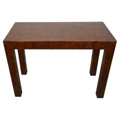 John Widdicomb Modern Parsons Style Burl Wood Console Table, 1970s