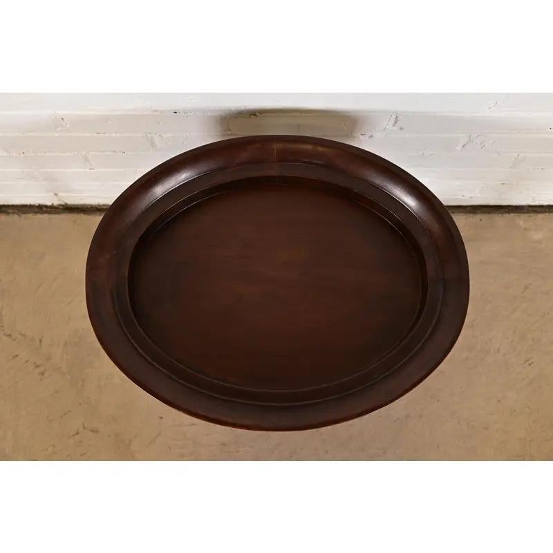 John Widdicomb Modern Regency Drinks Table With Removable Pewter Serving Tray For Sale 5