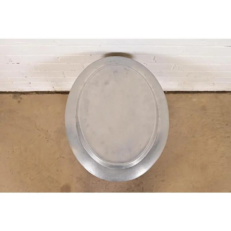 John Widdicomb Modern Regency Drinks Table With Removable Pewter Serving Tray For Sale 6