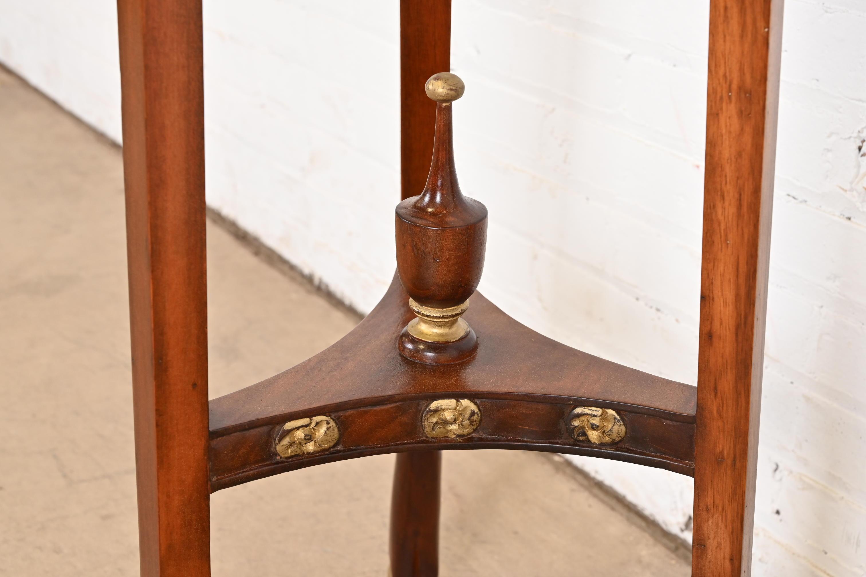John Widdicomb Neoclassical Mahogany Guéridon Pedestal Table With Gilt Ram Heads For Sale 5