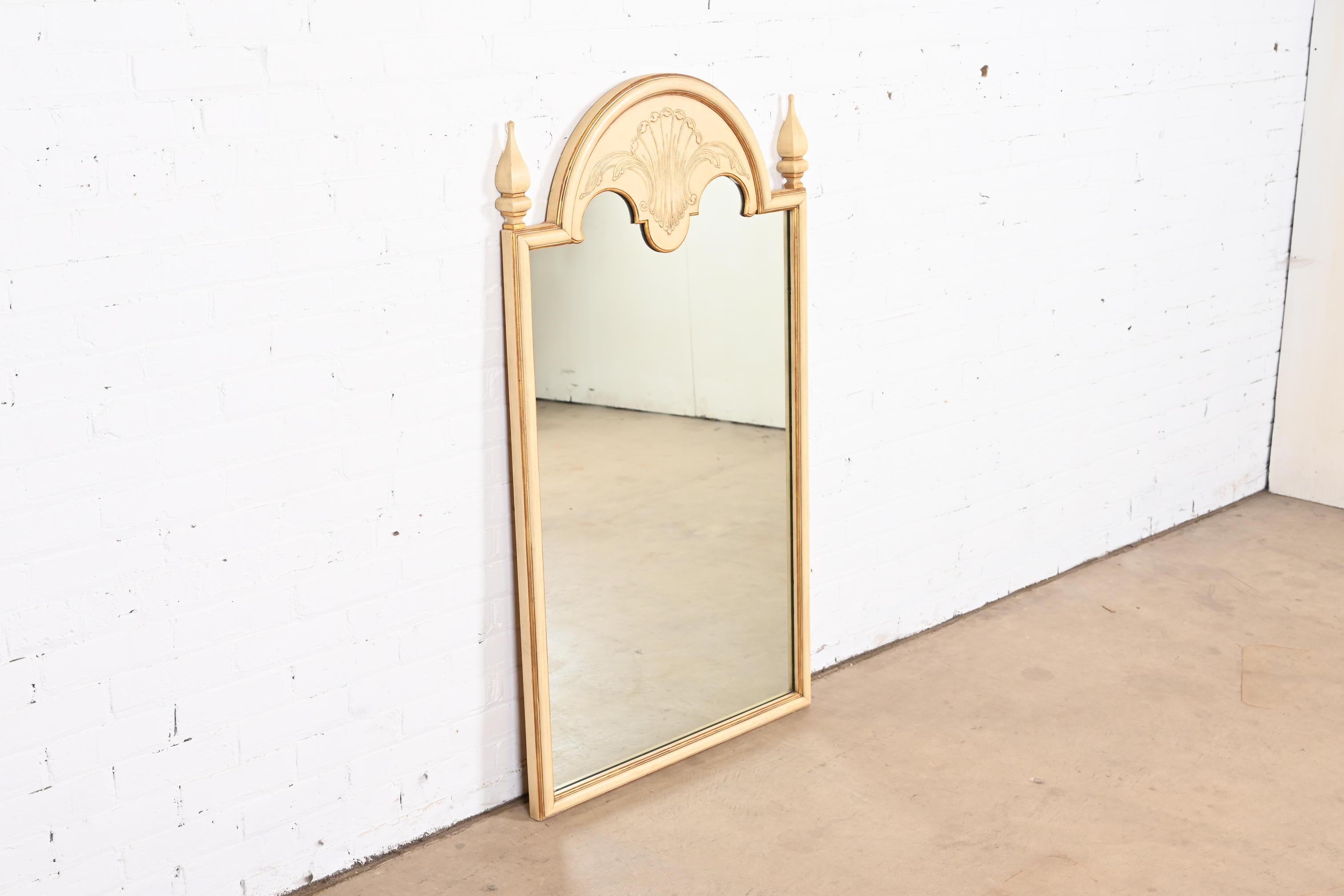 American John Widdicomb Neoclassical Painted and Gold Gilt Large Wall Mirror, 1950s For Sale